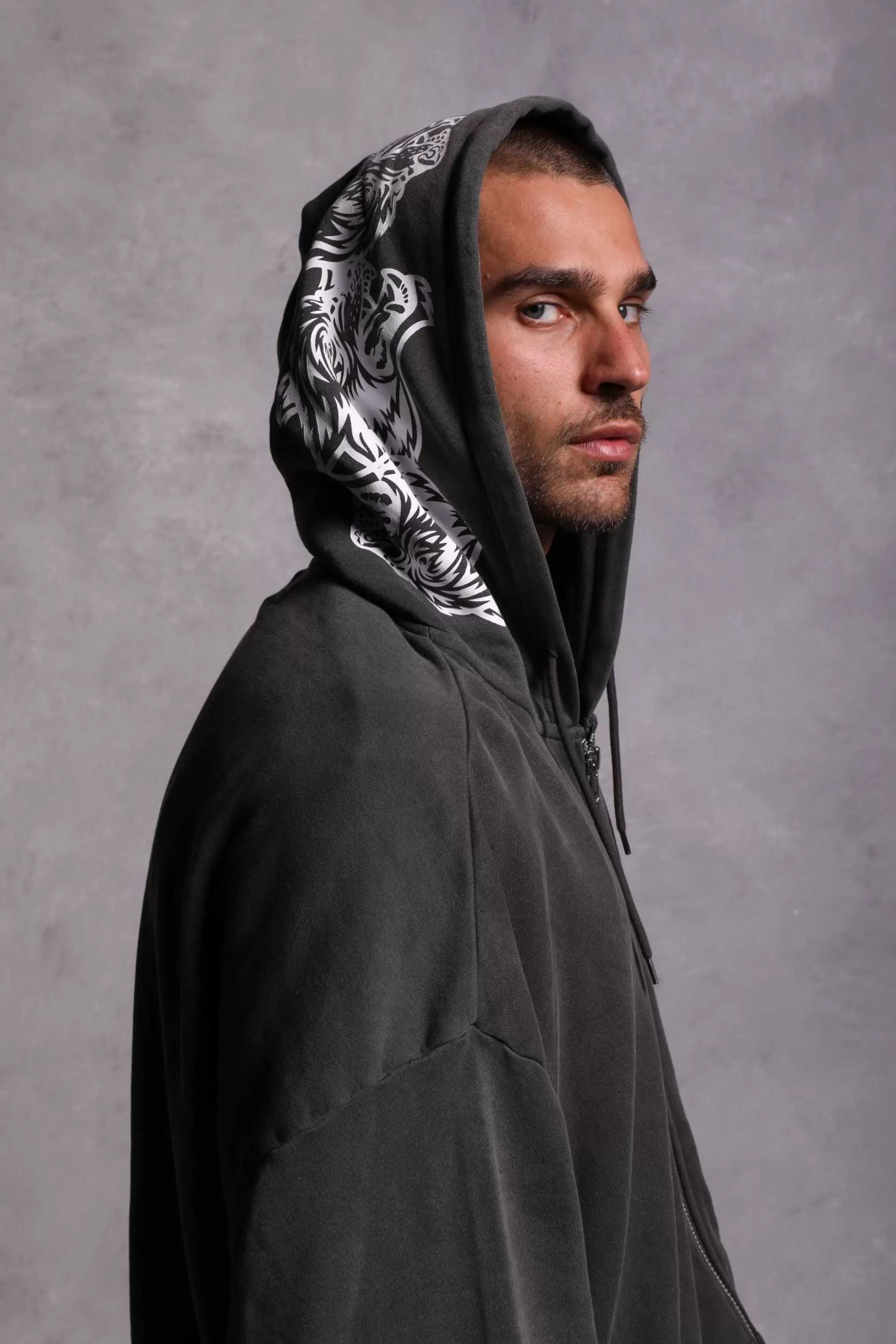 Cheap Halo "Vintage Chambers" Zip Hoodie In Wolf Gray Men Zip Up Hoodies
