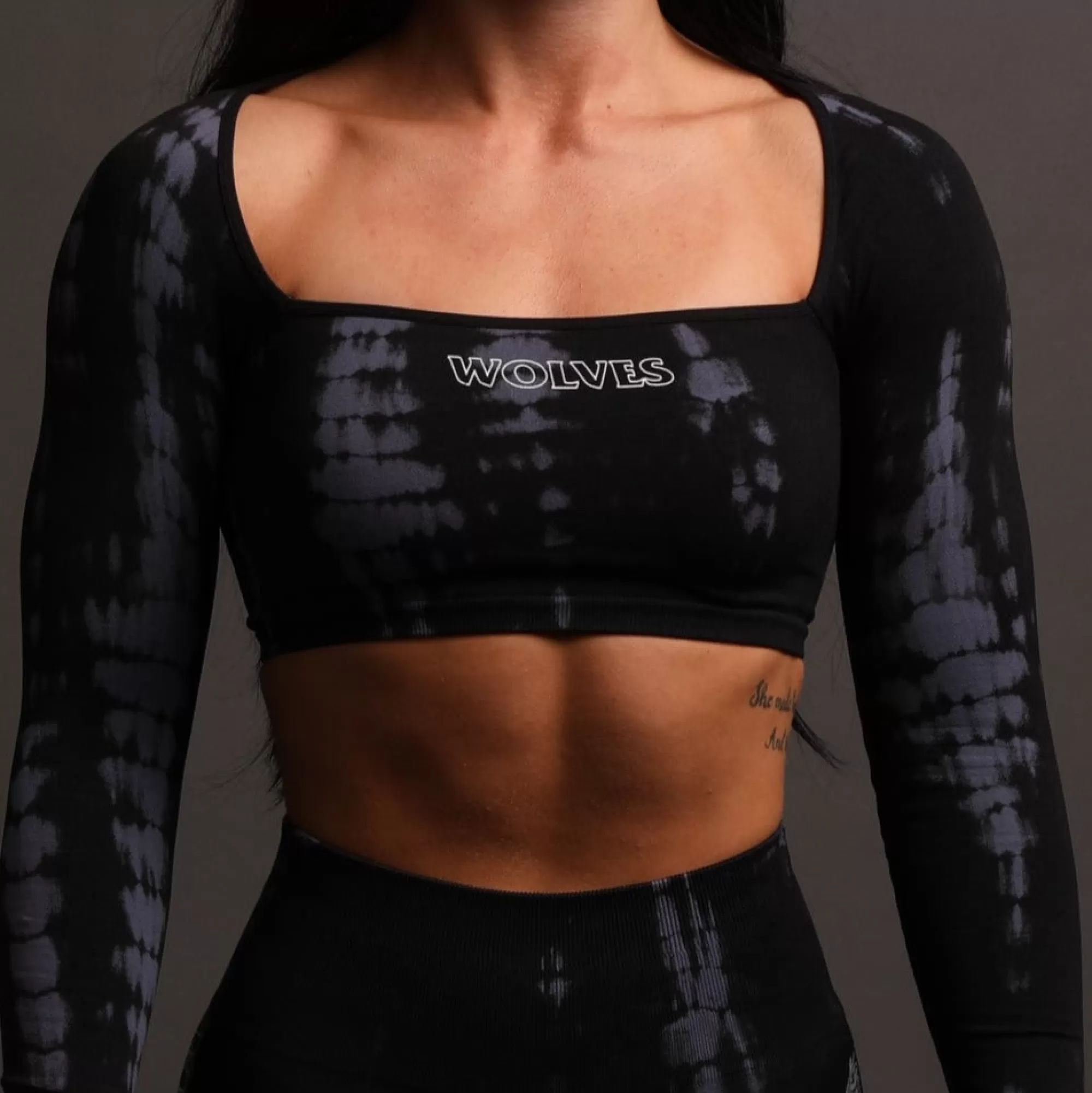 Clearance Hardcore L/S "Everson Sage Seamless" Top In Tonal Midnight Blue Serpent Women Seamless