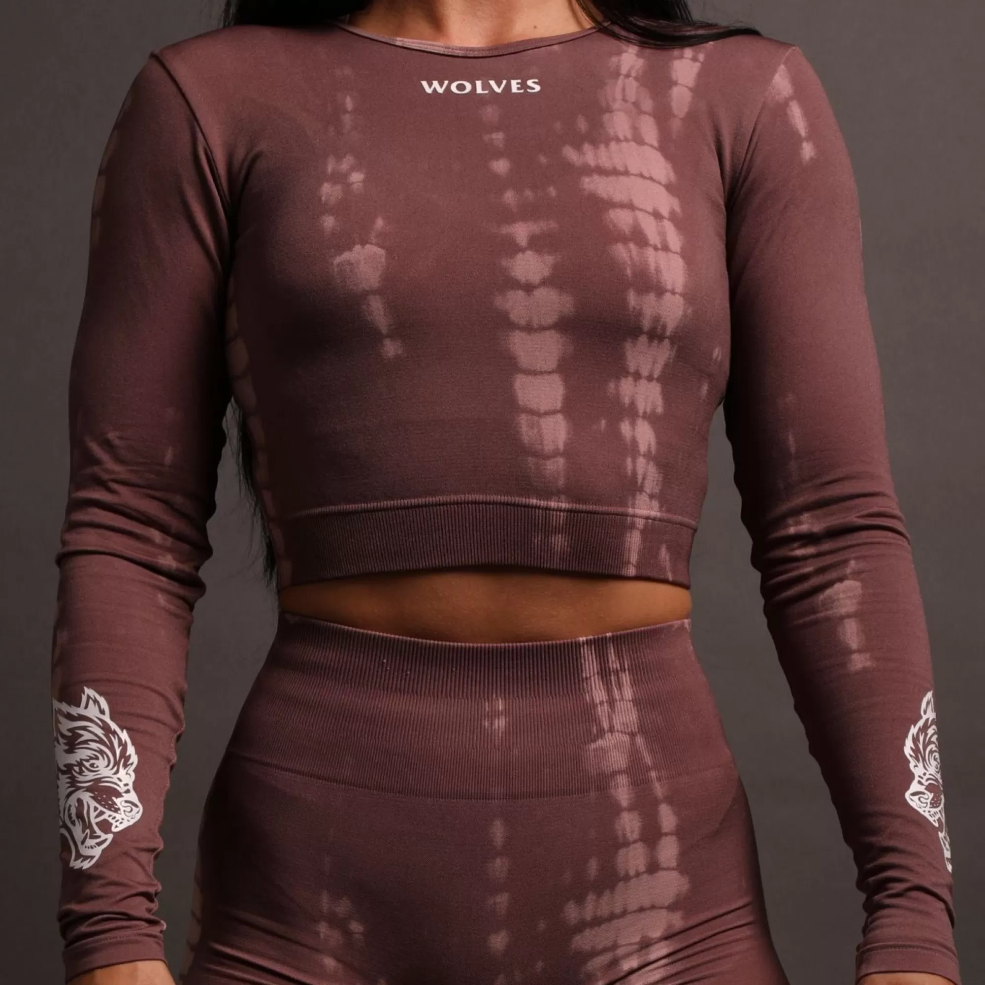 Clearance Hardcore L/S "Everson Seamless" Top In Tonal Mauve Serpent Women Tops