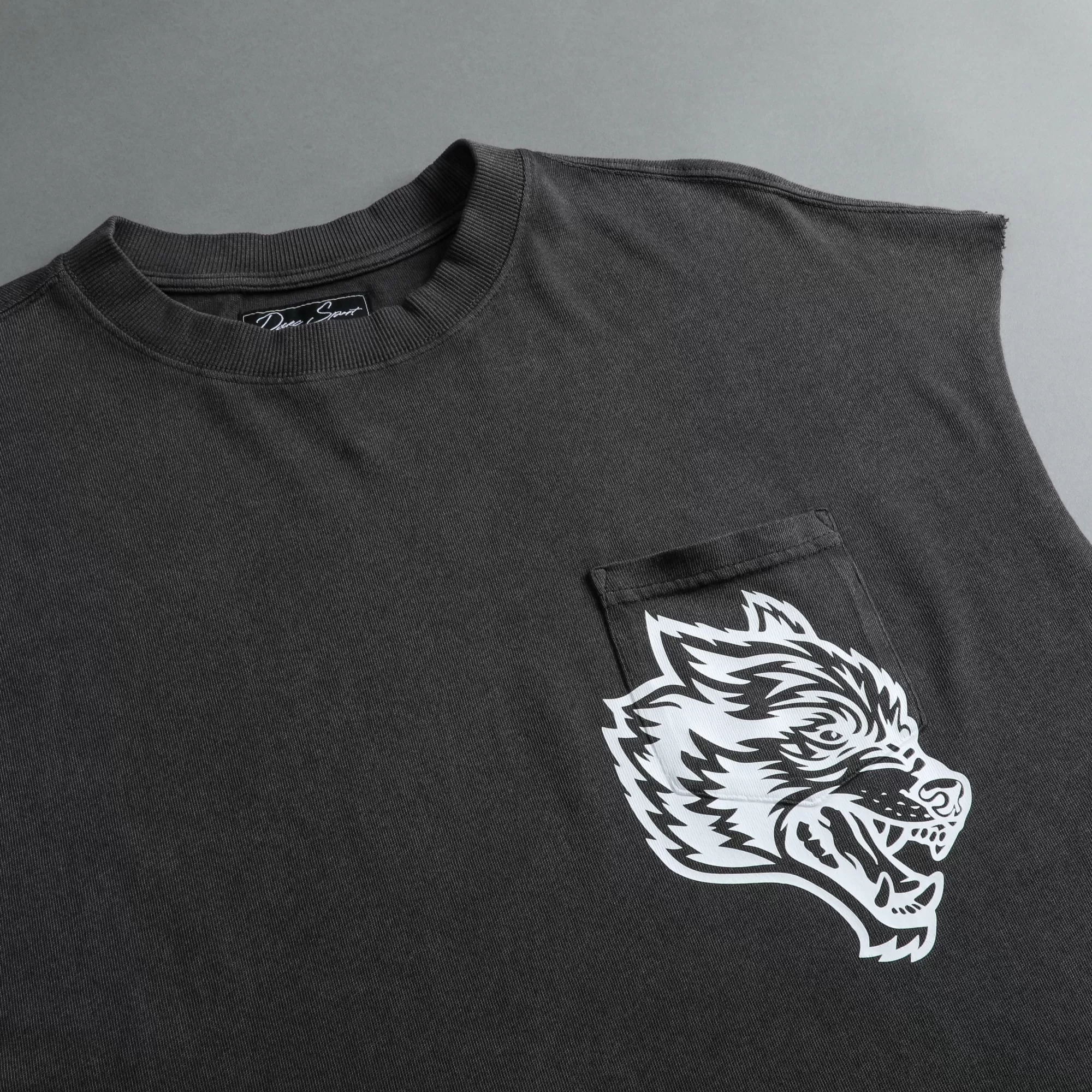 Outlet House Of Wolves "Premium Vintage" Pocket Muscle Tee In Wolf Gray Men Tanks/Muscle Tees