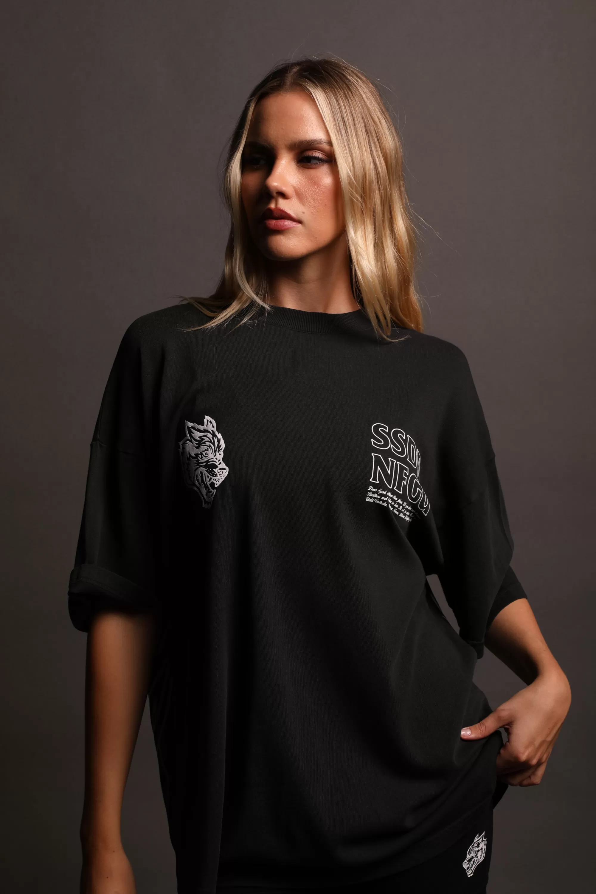 Cheap House Of Wolves V2 "Premium" Oversized Unisex Tee In Black Men Premium/Oversized Tees