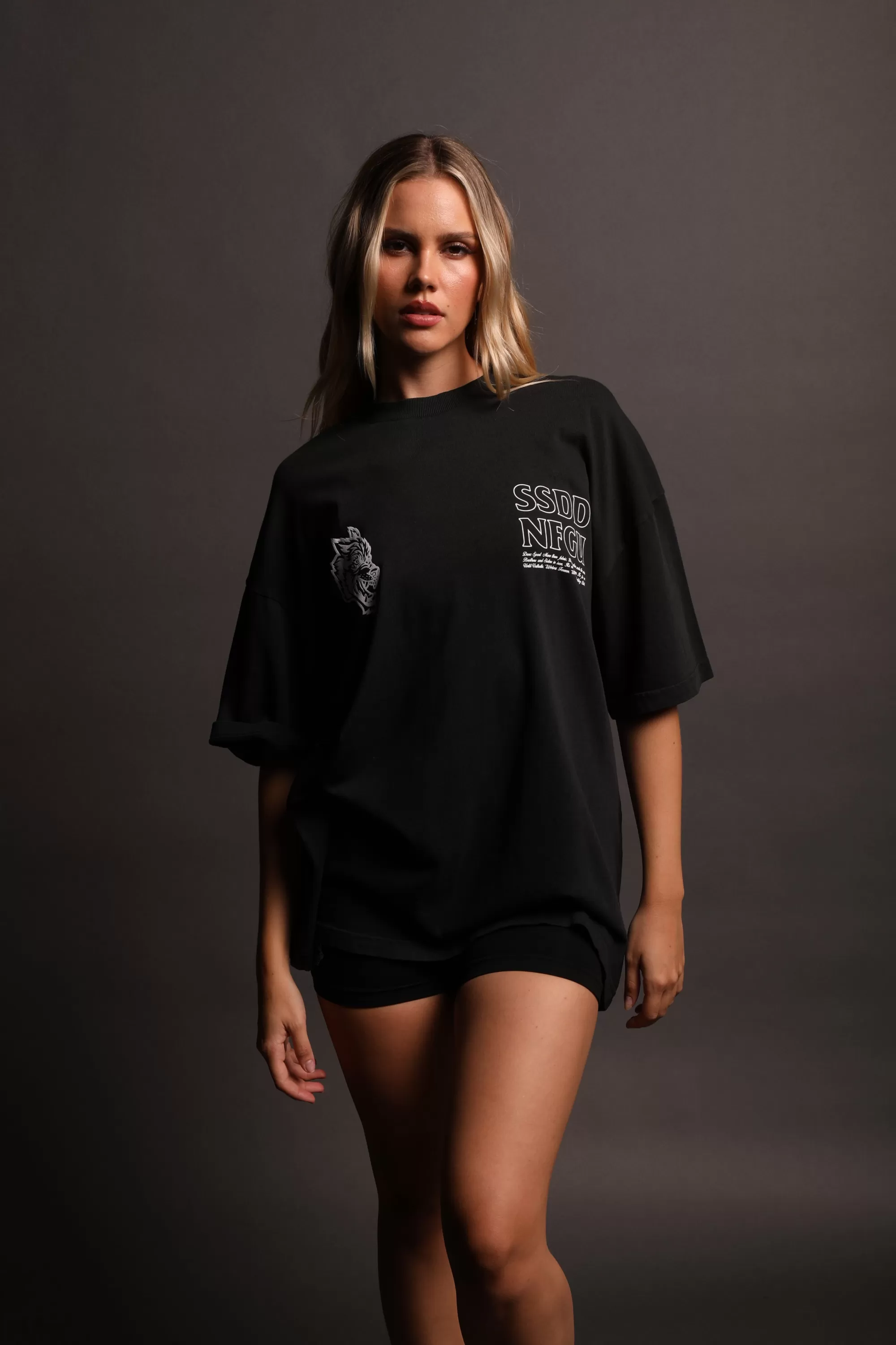 Cheap House Of Wolves V2 "Premium" Oversized Unisex Tee In Black Men Premium/Oversized Tees