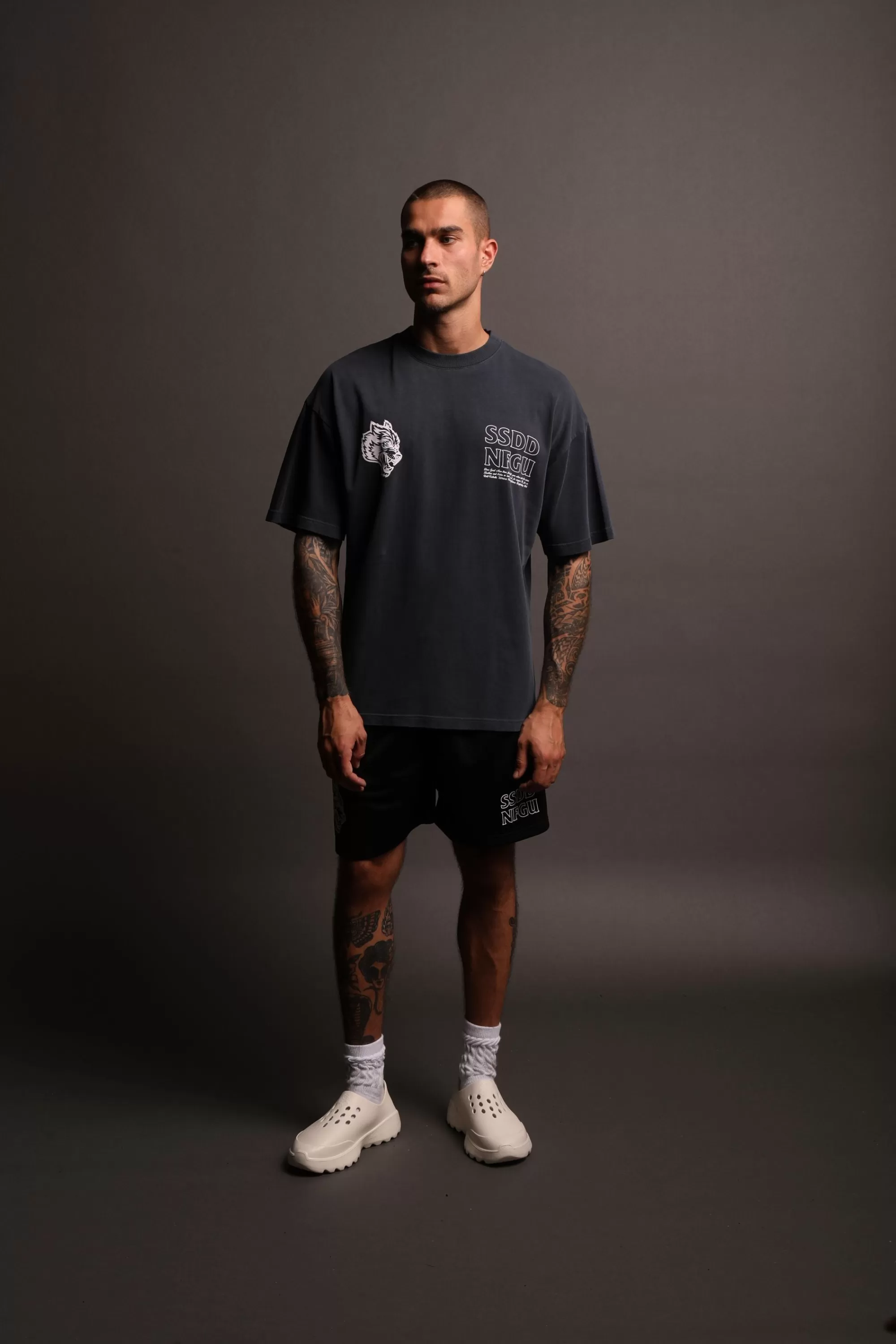 Shop House Of Wolves V2 "Premium" Oversized Unisex Tee In Midnight Blue Men Premium/Oversized Tees