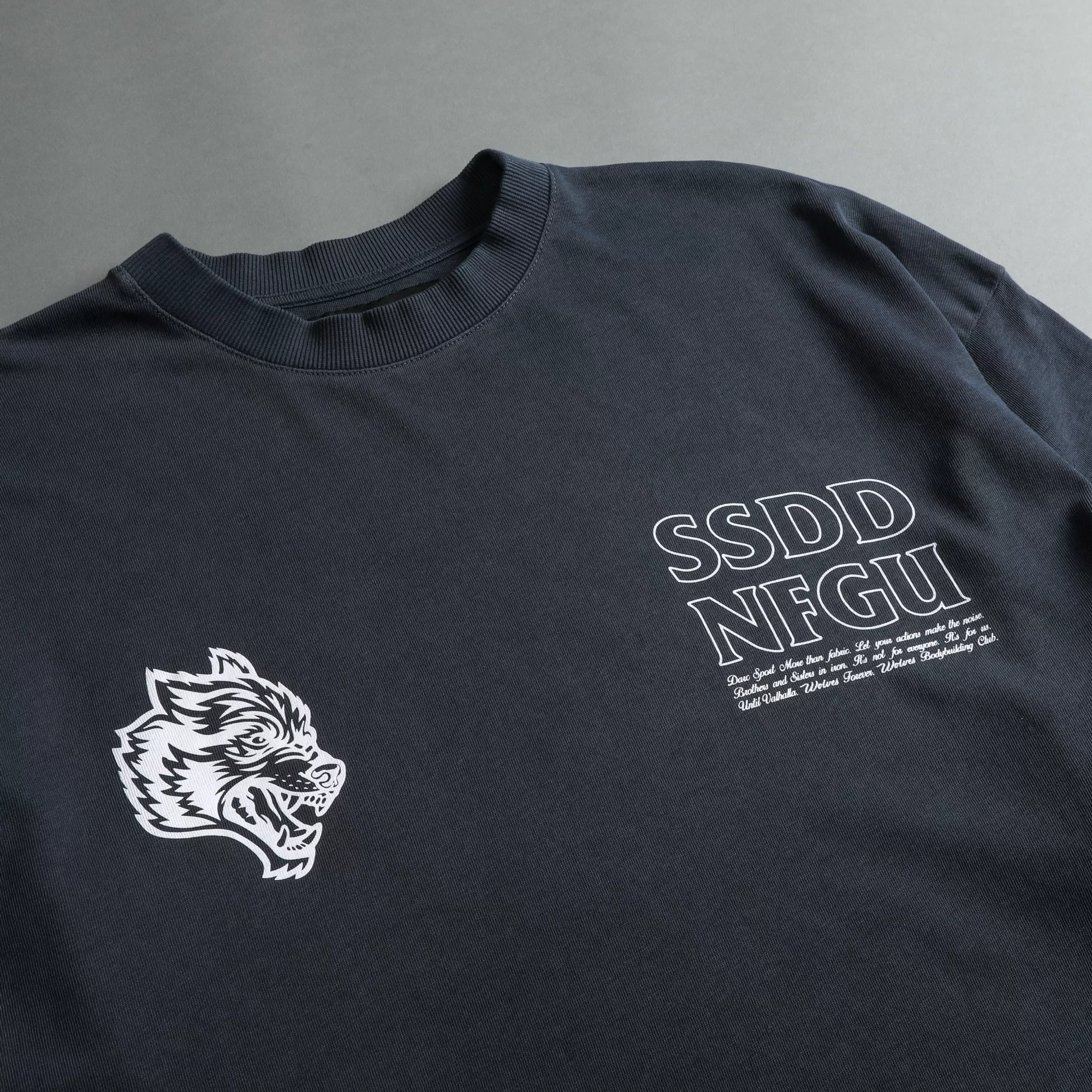 Shop House Of Wolves V2 "Premium" Oversized Unisex Tee In Midnight Blue Men Premium/Oversized Tees