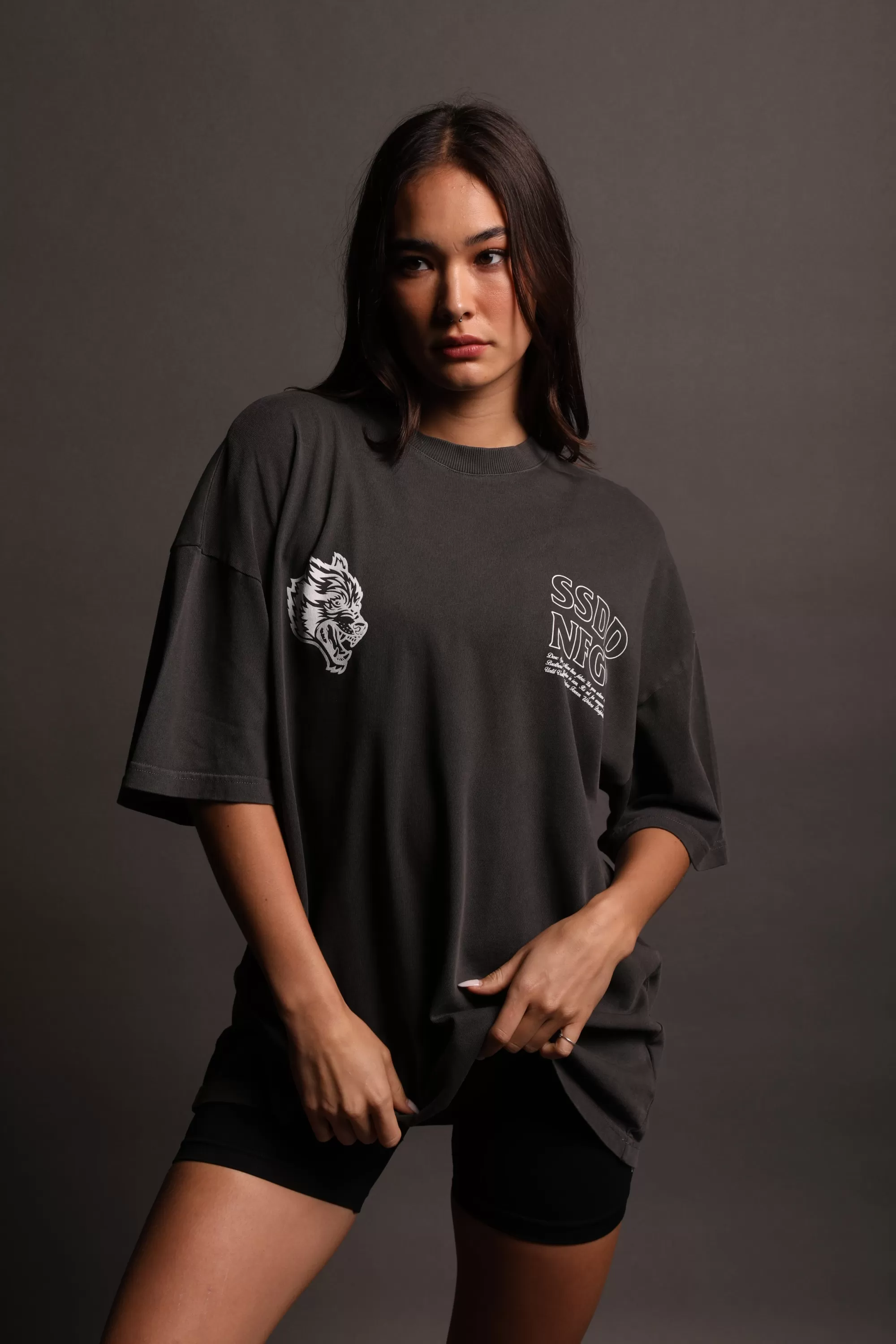 Clearance House Of Wolves V2 "Premium" Oversized Unisex Tee In Wolf Gray Women Tops