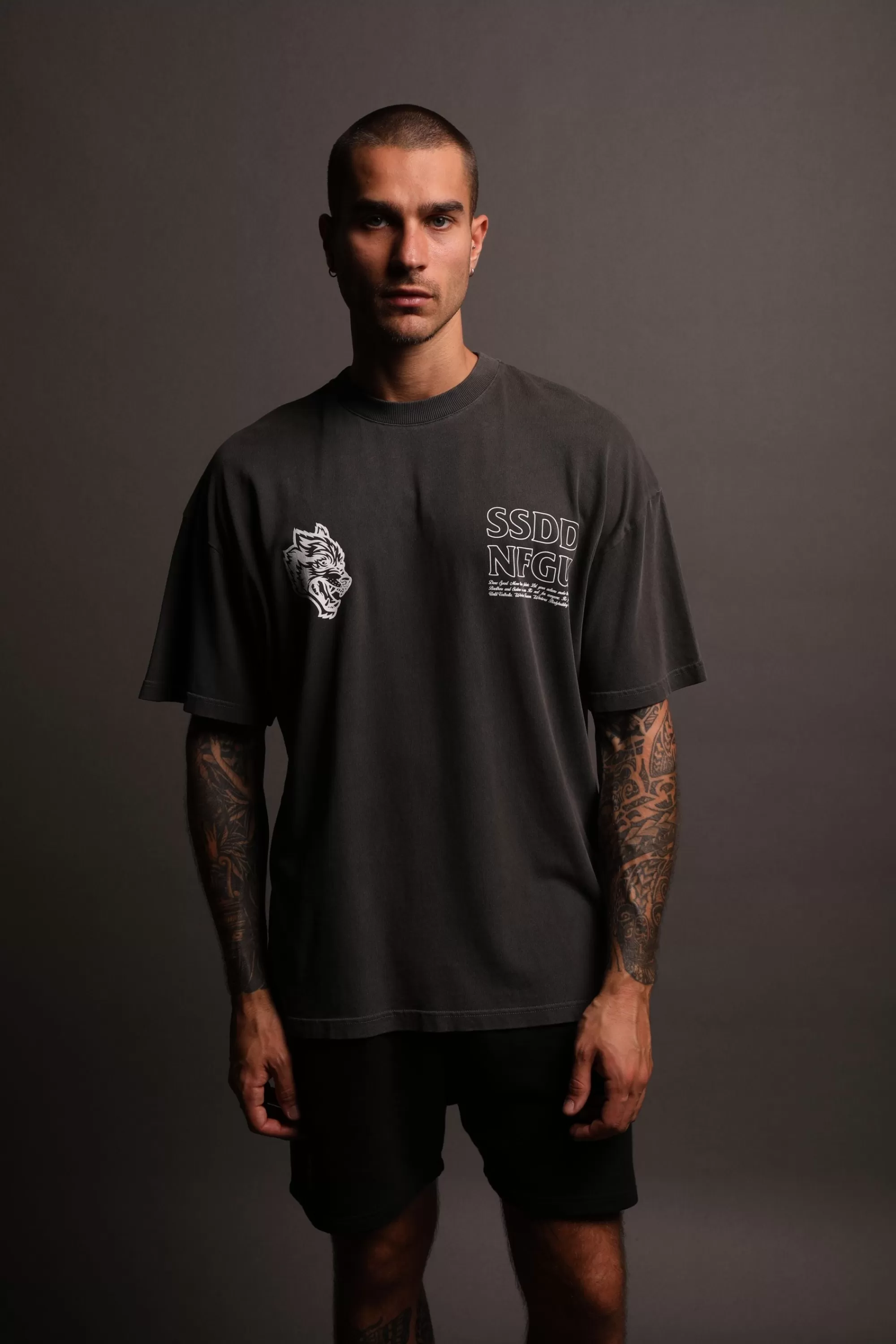 Flash Sale House Of Wolves V2 "Premium" Oversized Unisex Tee In Wolf Gray Men Premium/Oversized Tees