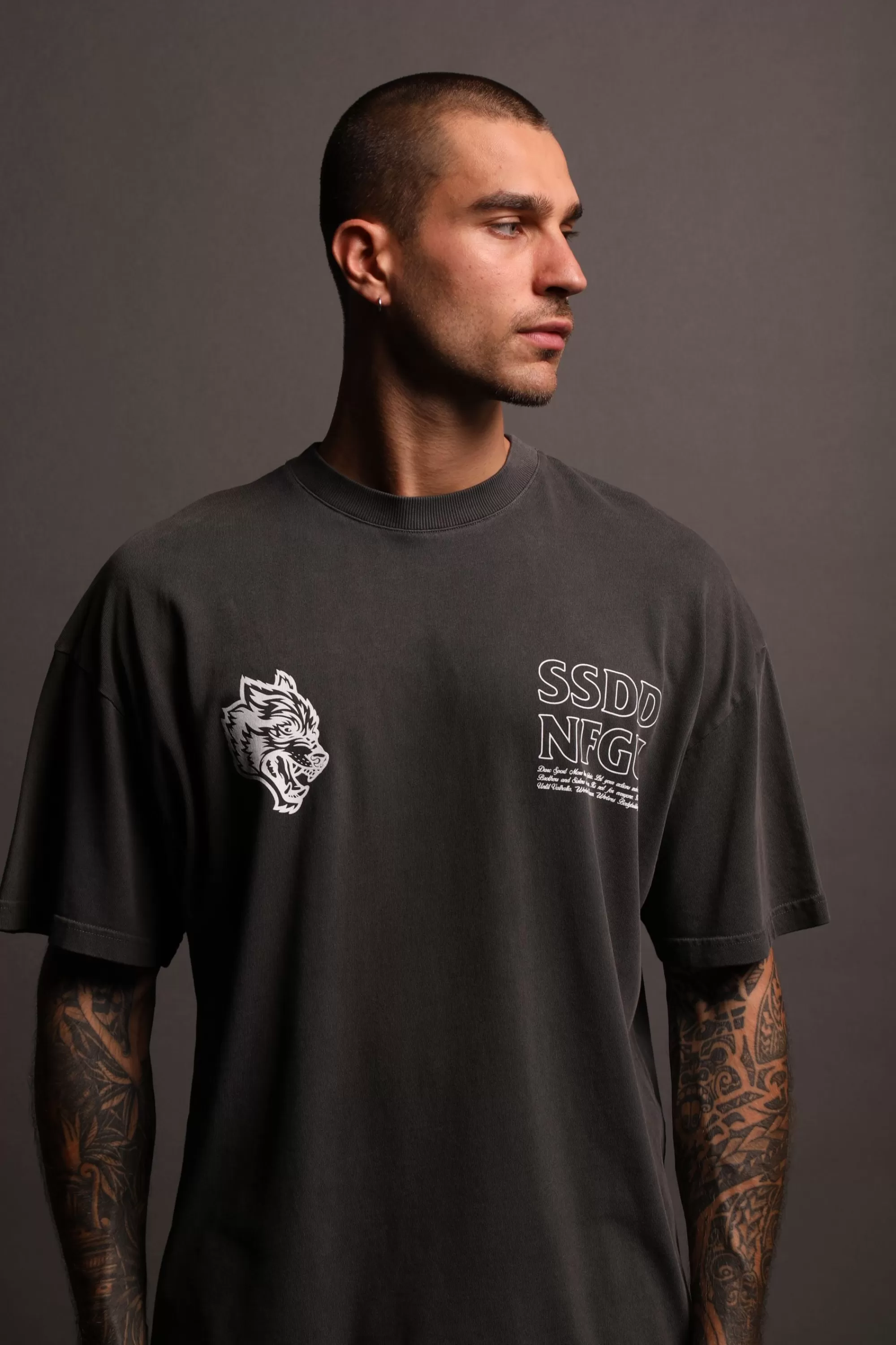 Flash Sale House Of Wolves V2 "Premium" Oversized Unisex Tee In Wolf Gray Men Premium/Oversized Tees