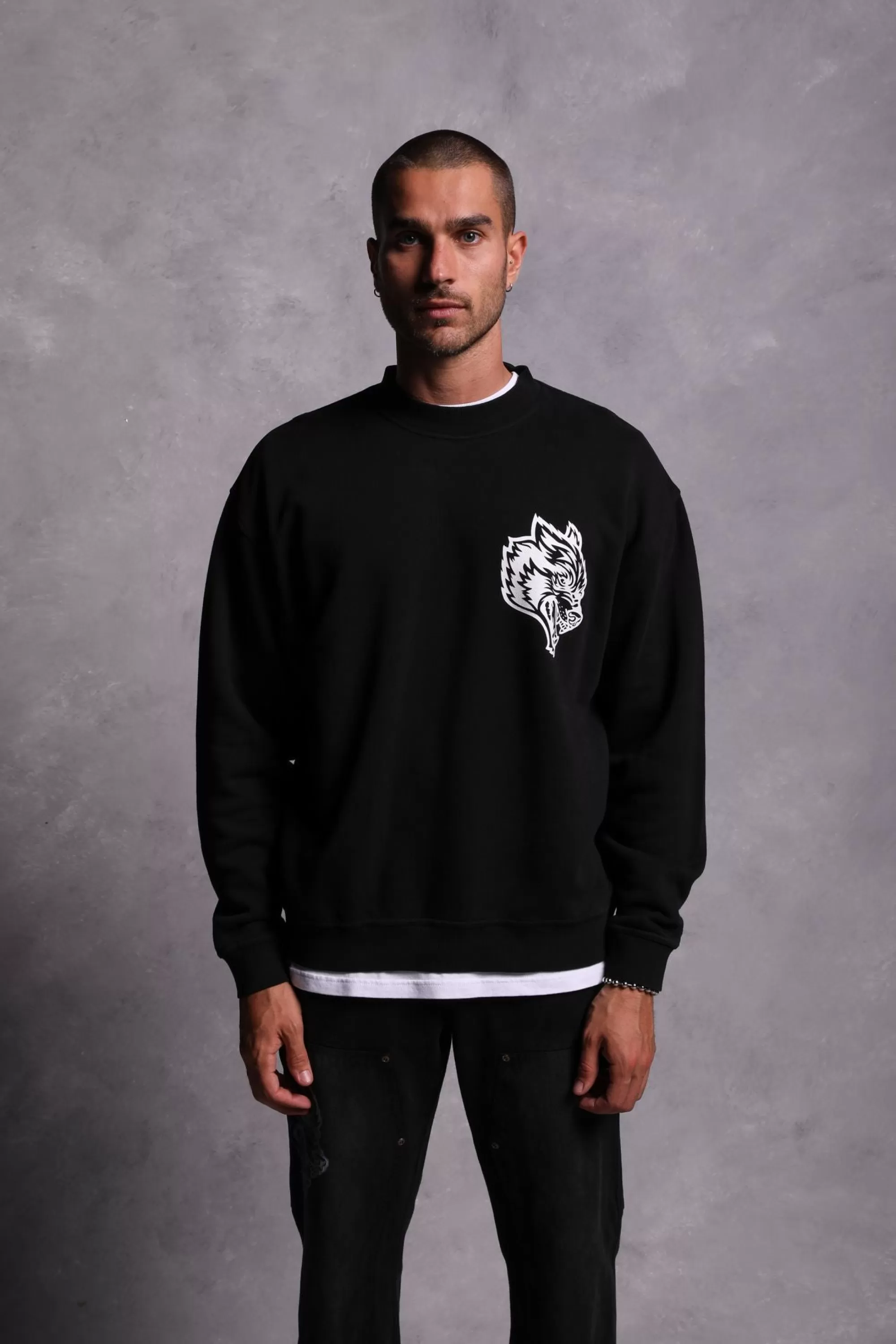 Clearance House Of Wolves "Vintage Cornell" Crewneck In Black Men Crewnecks