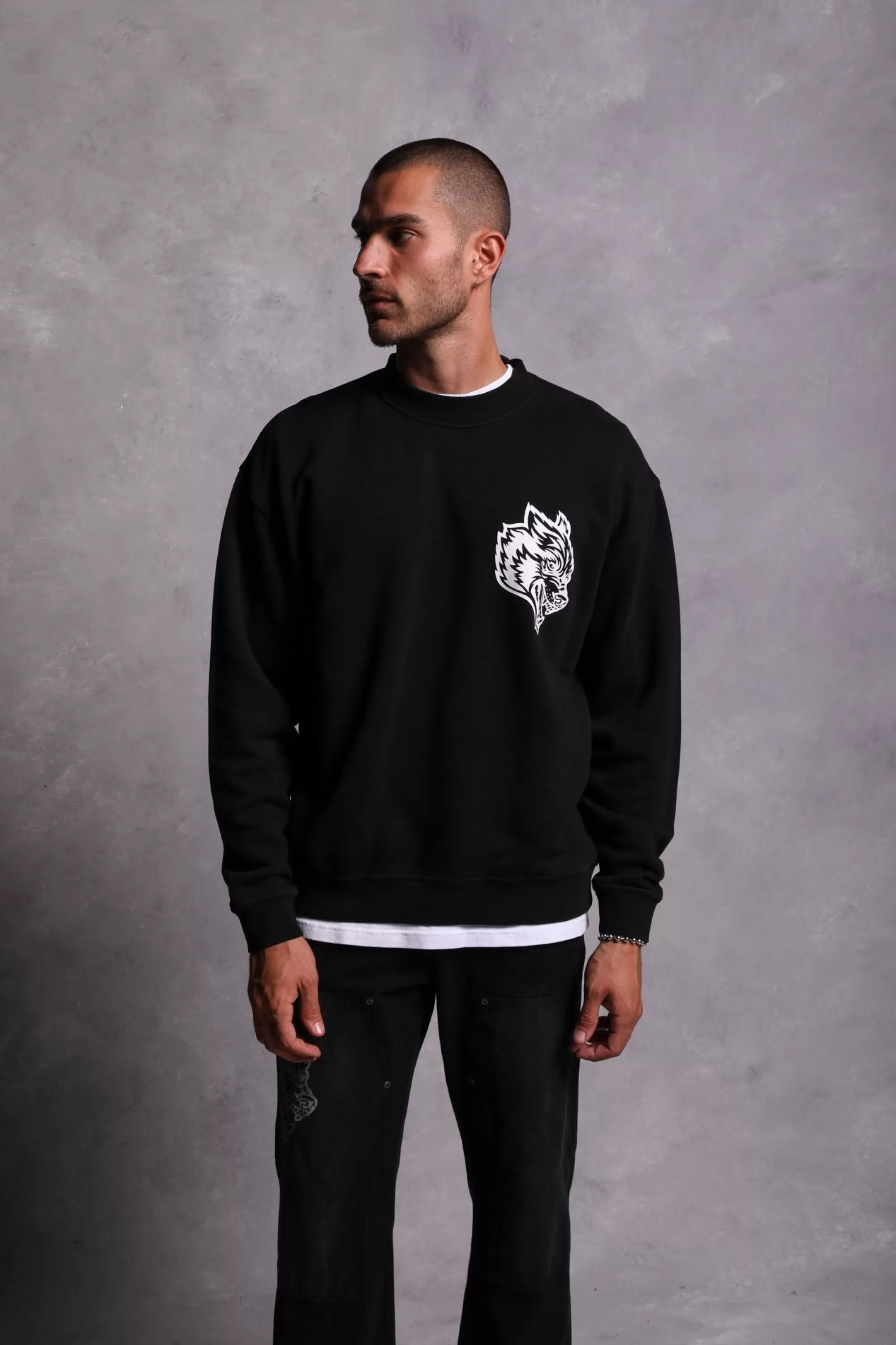 Clearance House Of Wolves "Vintage Cornell" Crewneck In Black Men Crewnecks