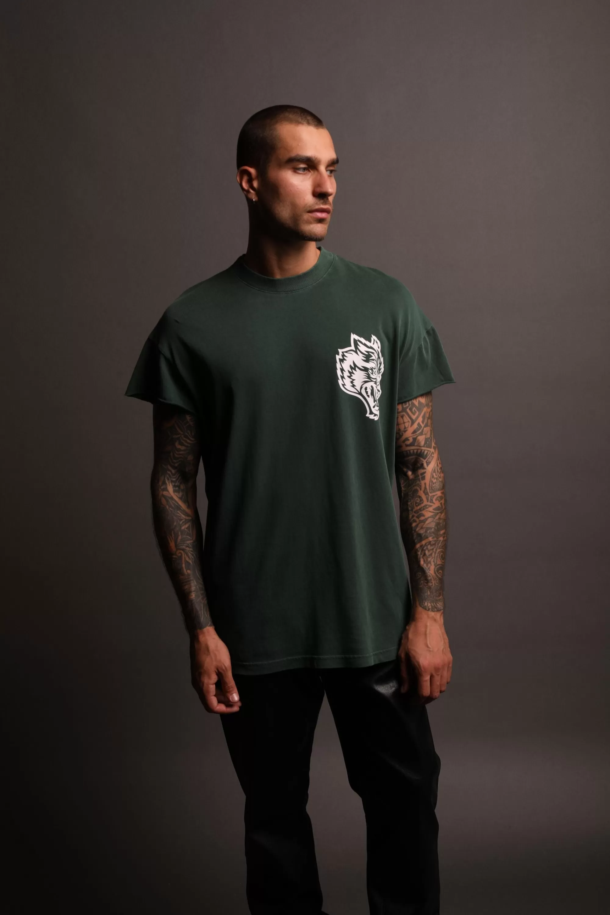 Outlet In Our Heart "Premium" (Cap Sleeve) Tee In Norse Green Men Cap Sleeve Tees