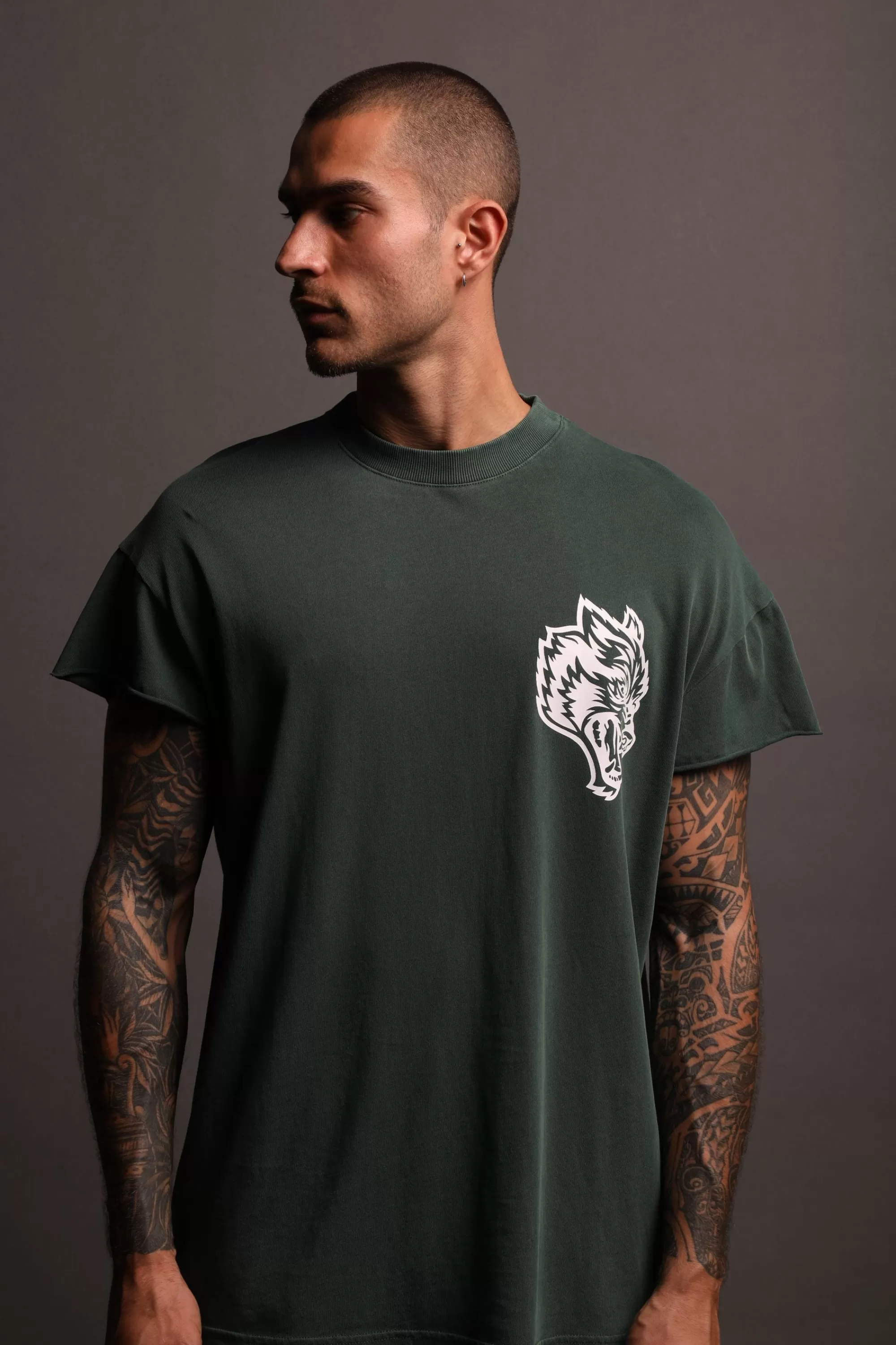 Outlet In Our Heart "Premium" (Cap Sleeve) Tee In Norse Green Men Cap Sleeve Tees