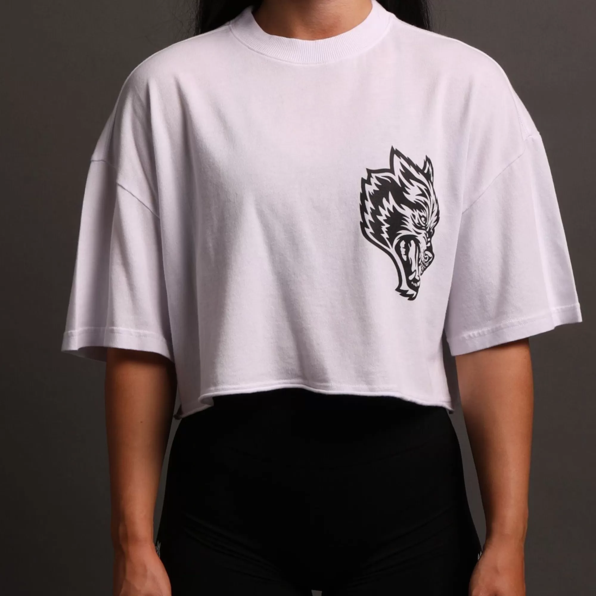 Cheap In Our Heart "Premium" Oversized (Cropped) Tee In White Women Tops