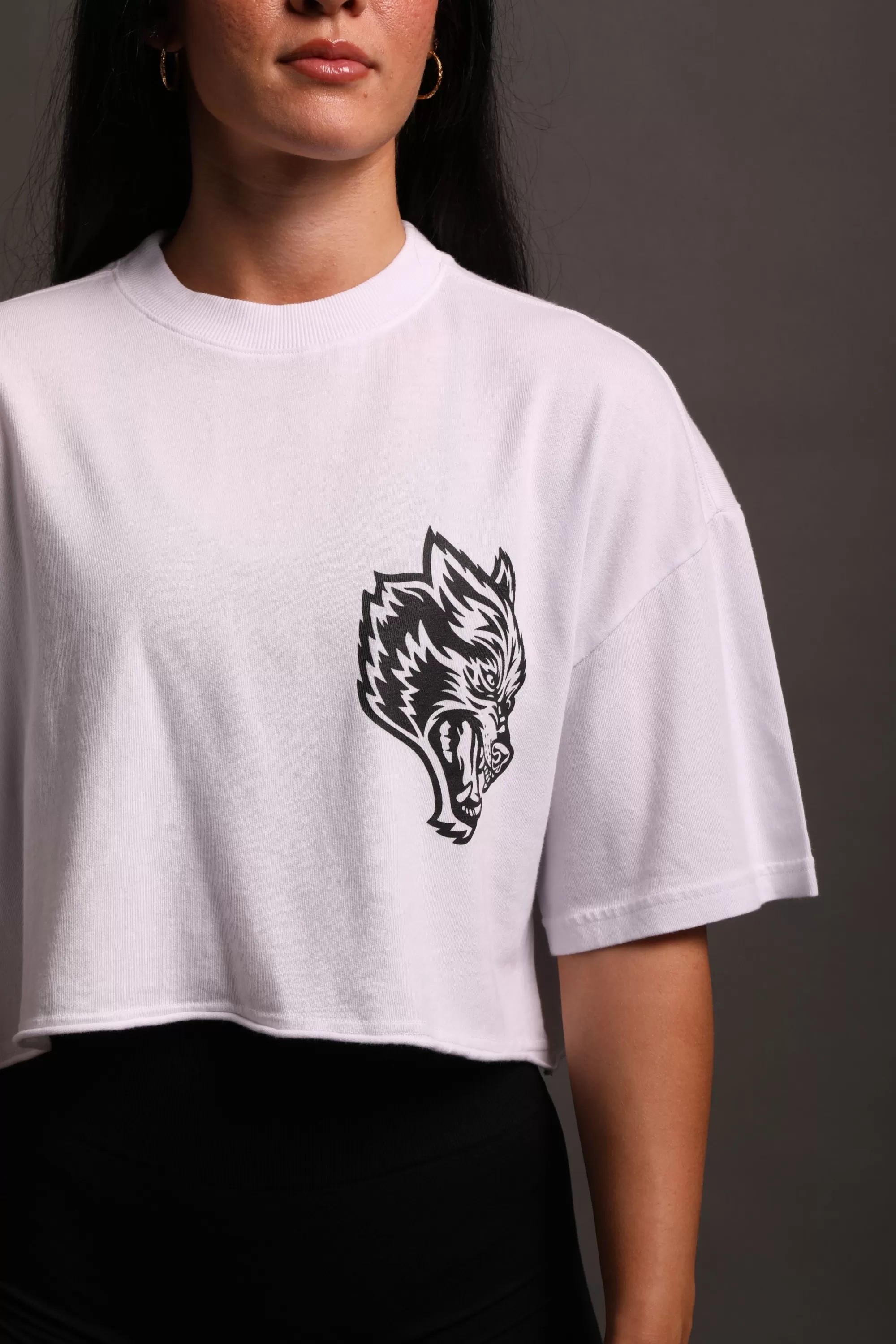 Cheap In Our Heart "Premium" Oversized (Cropped) Tee In White Women Tops