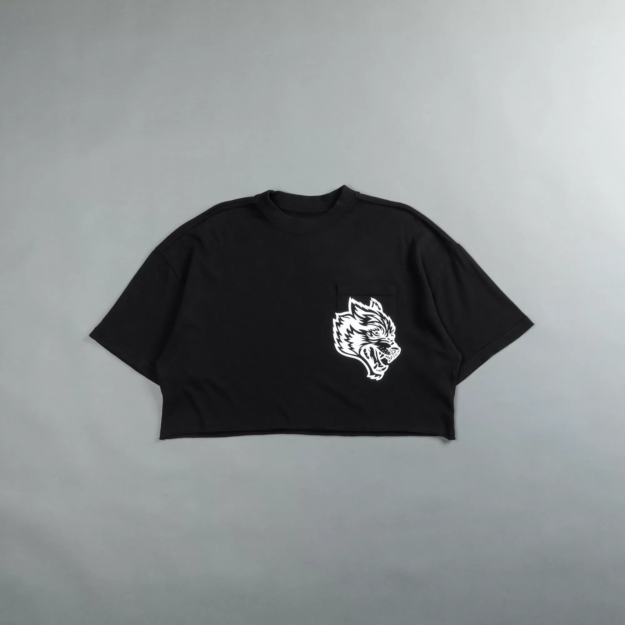 Fashion In Our Heart "Premium Vintage" Oversized (Cropped) Pocket Tee In Black Women Tops
