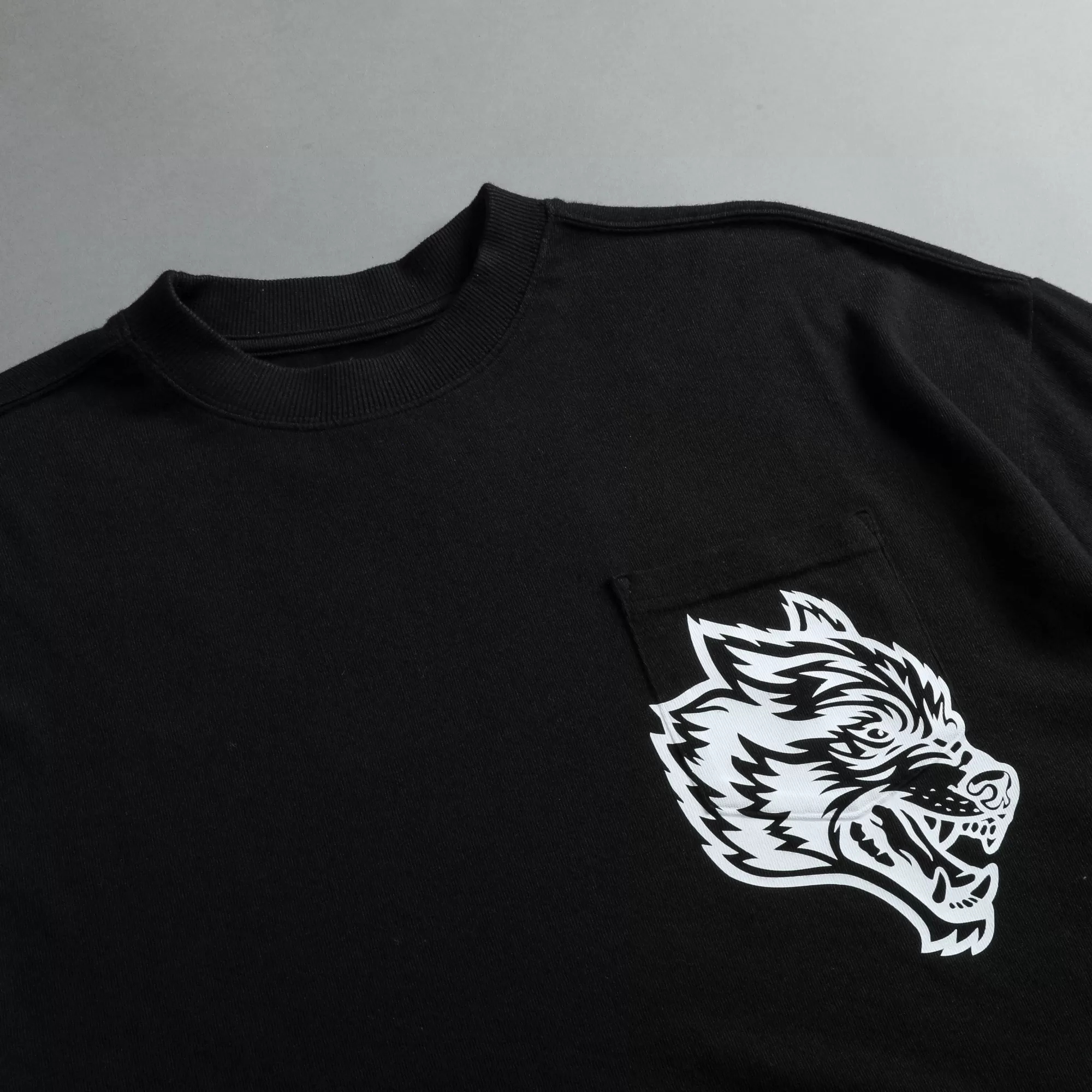 Fashion In Our Heart "Premium Vintage" Oversized (Cropped) Pocket Tee In Black Women Tops