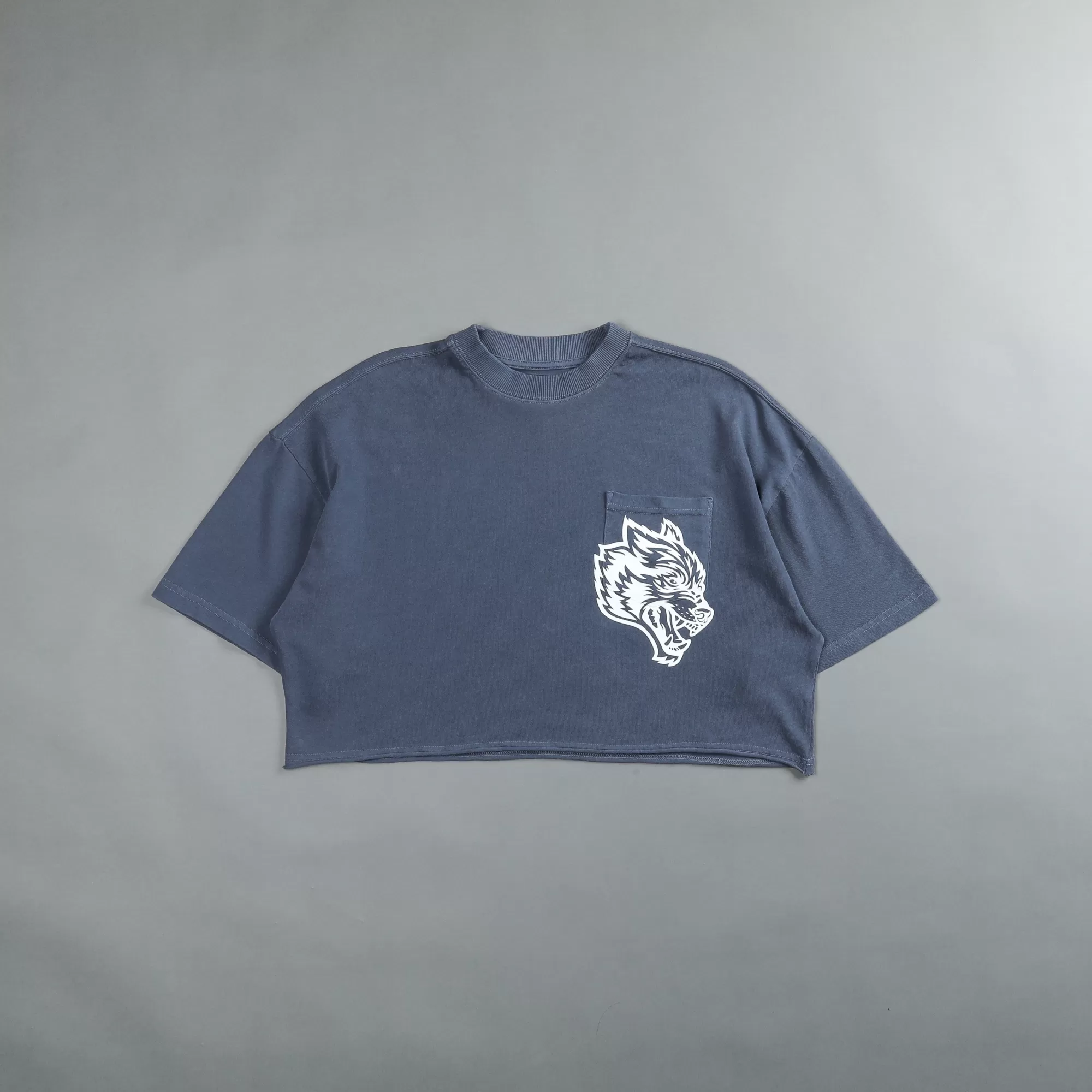 Cheap In Our Heart "Premium Vintage" Oversized (Cropped) Pocket Tee In Norse Blue Women Tops