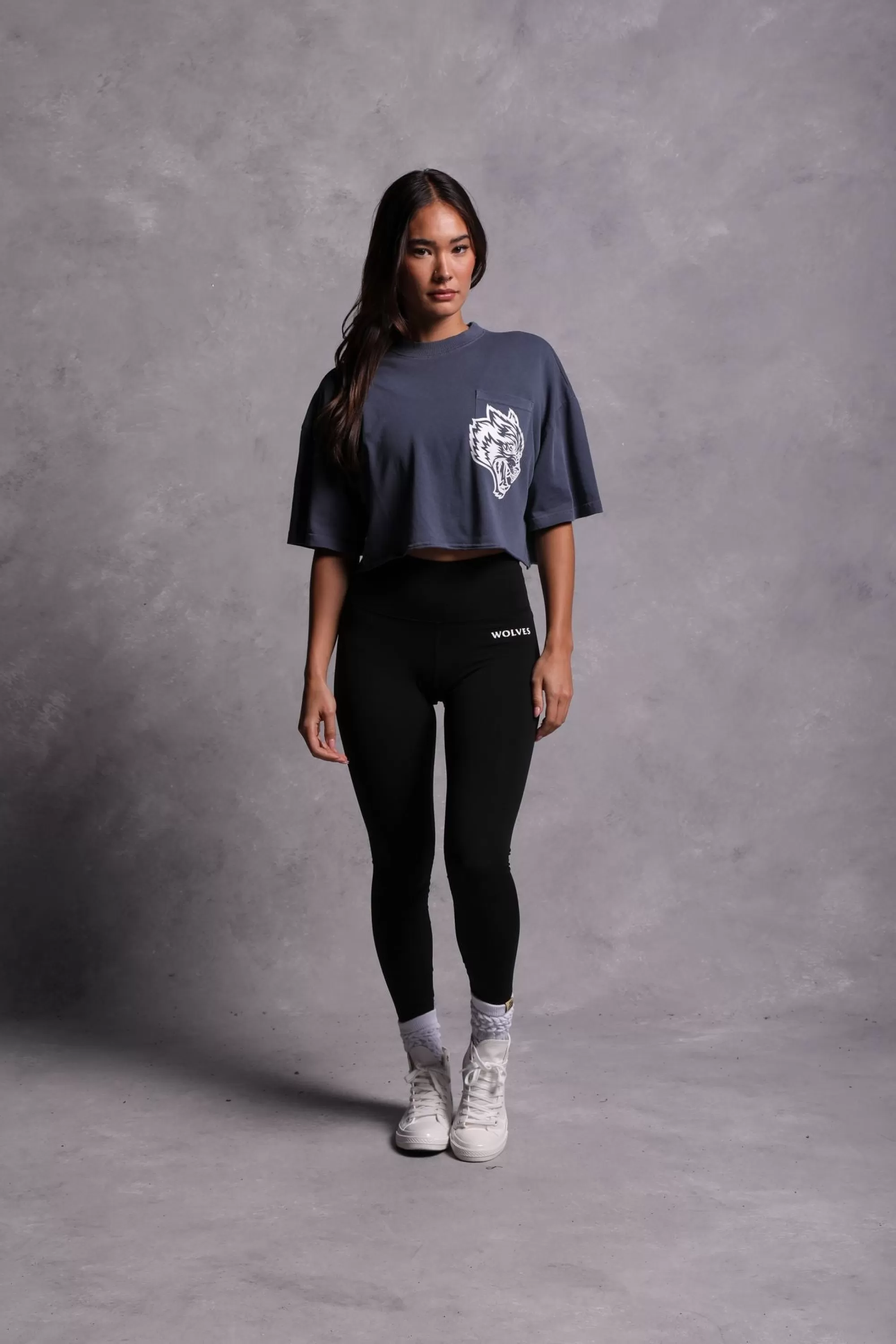Cheap In Our Heart "Premium Vintage" Oversized (Cropped) Pocket Tee In Norse Blue Women Tops
