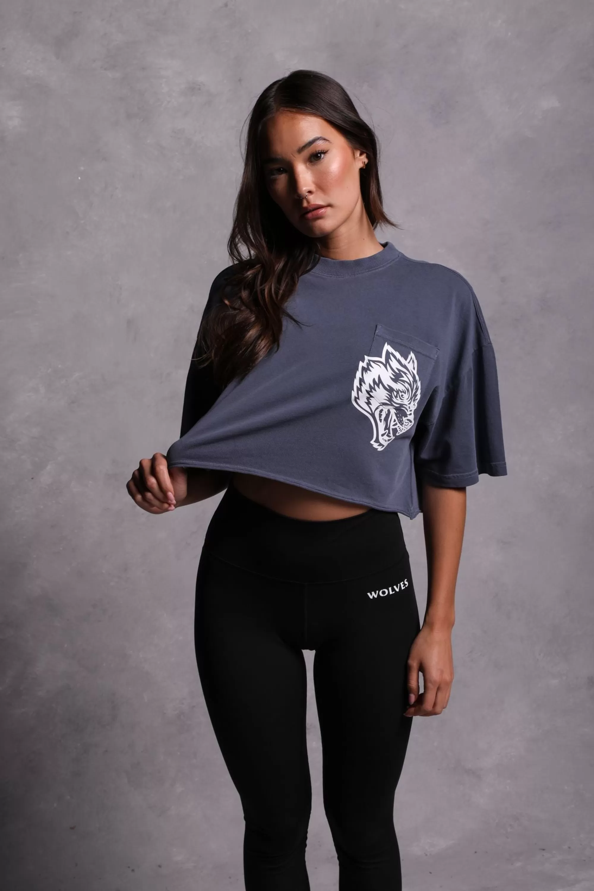 Cheap In Our Heart "Premium Vintage" Oversized (Cropped) Pocket Tee In Norse Blue Women Tops