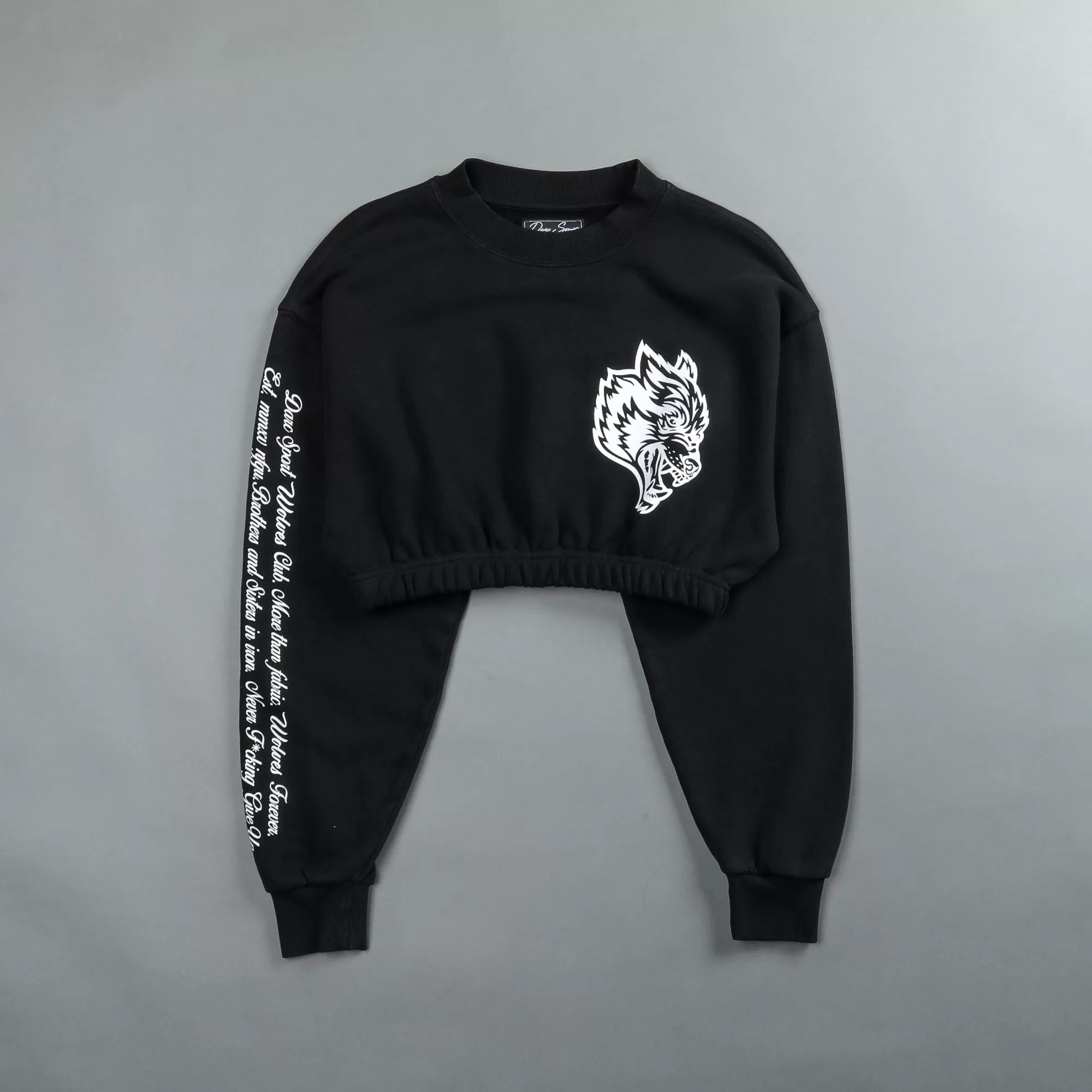 Best Sale In Our Heart "Vintage Gwen" (Cropped) Crewneck In Black Women Tops