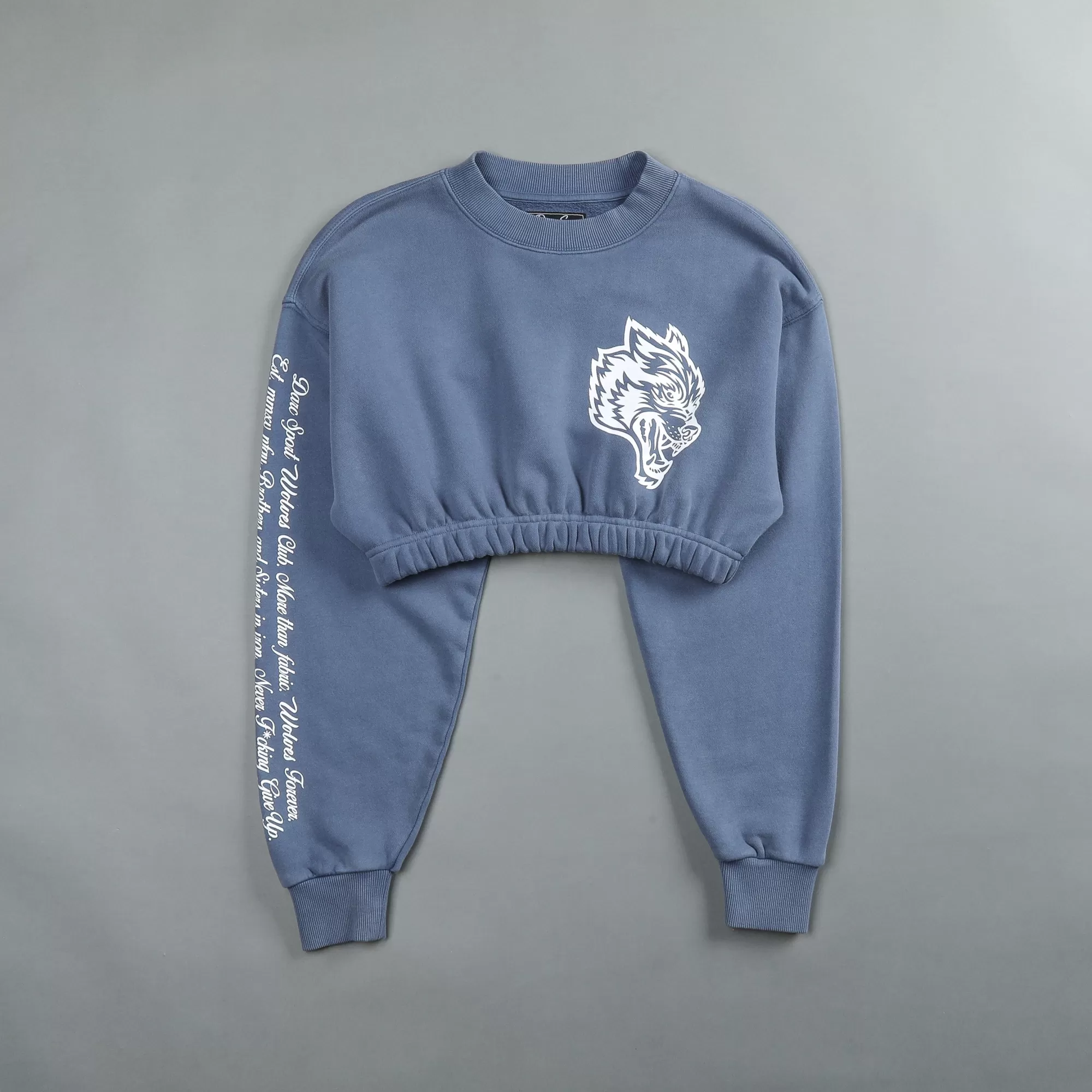 Fashion In Our Heart "Vintage Gwen" (Cropped) Crewneck In Norse Blue Women Tops