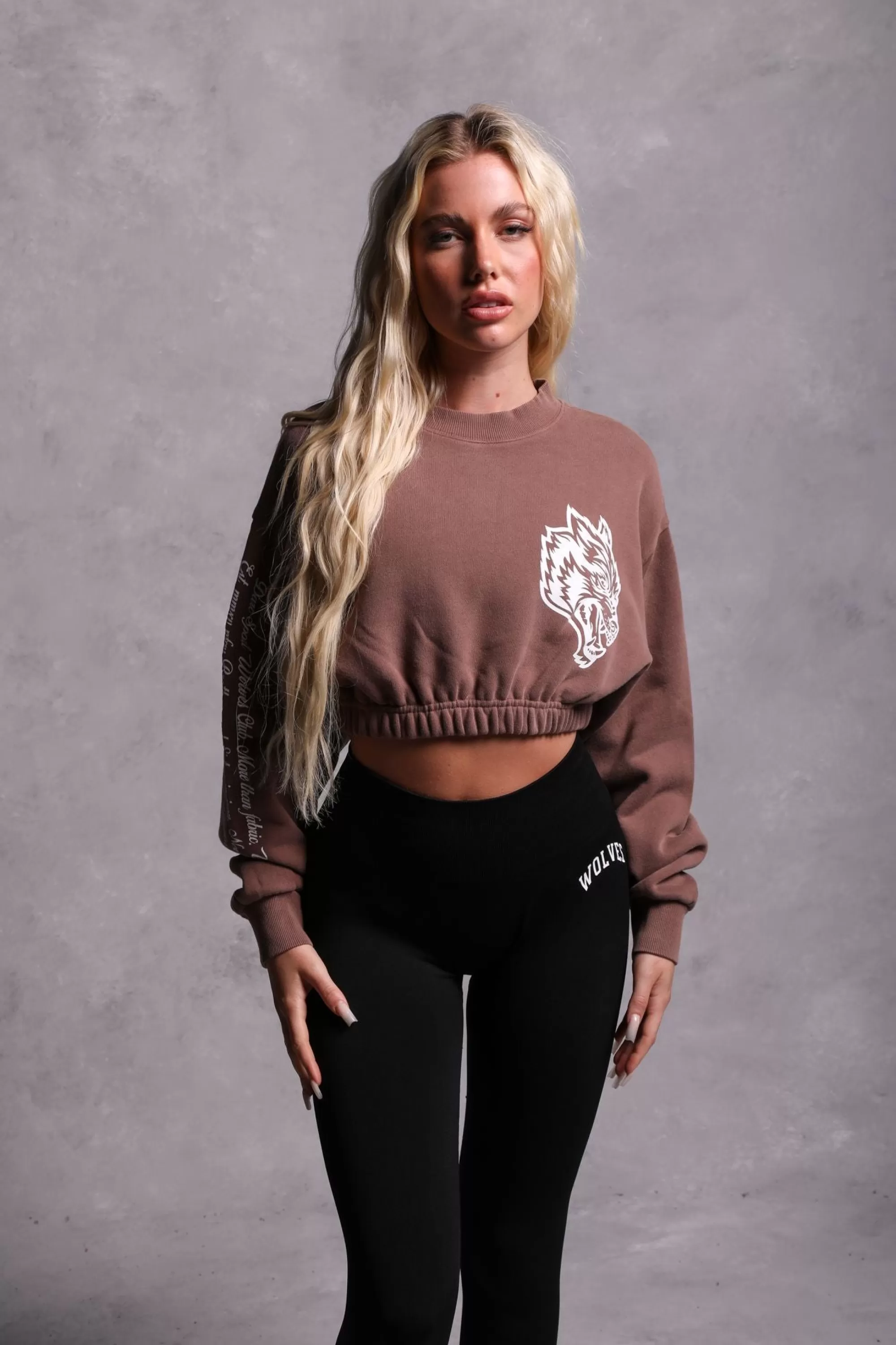 Best In Our Heart "Vintage Gwen" (Cropped) Crewneck In Norse Brown Women Tops