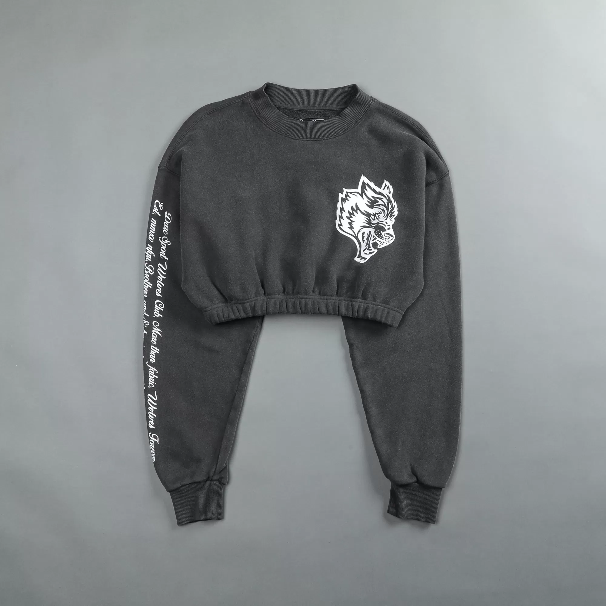 Best Sale In Our Heart "Vintage Gwen" (Cropped) Crewneck In Wolf Gray Women Tops