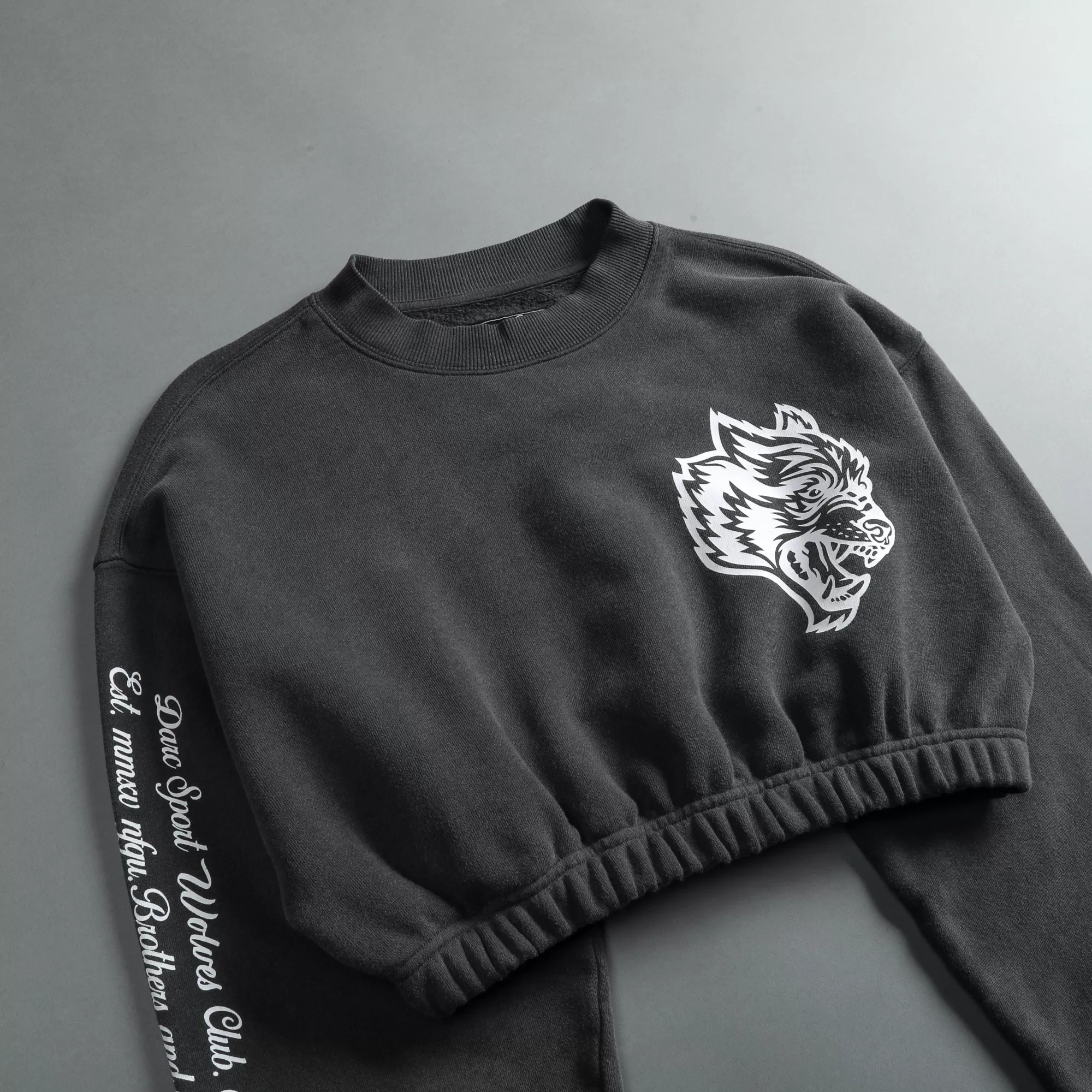 Best Sale In Our Heart "Vintage Gwen" (Cropped) Crewneck In Wolf Gray Women Tops