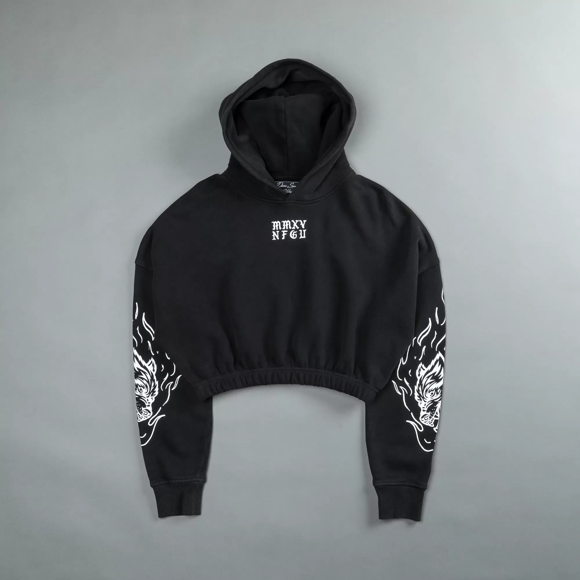 Outlet In The Fire "Vintage Mccauley" (Cropped) Hoodie In Black Women Tops
