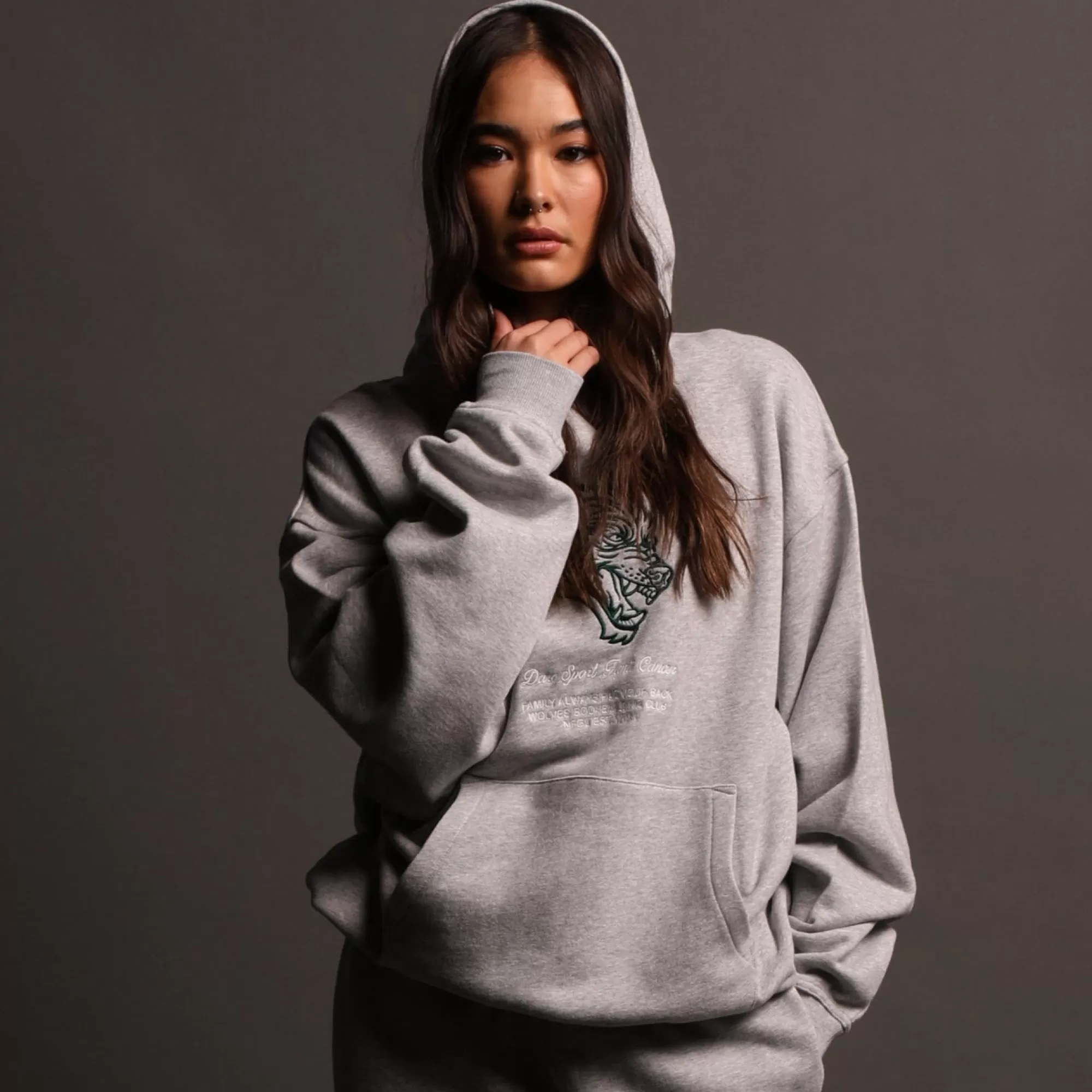 Fashion Inner Strength "Pierce" Unisex Hoodie In Light Athletic Gray Men Pierce Hoodies