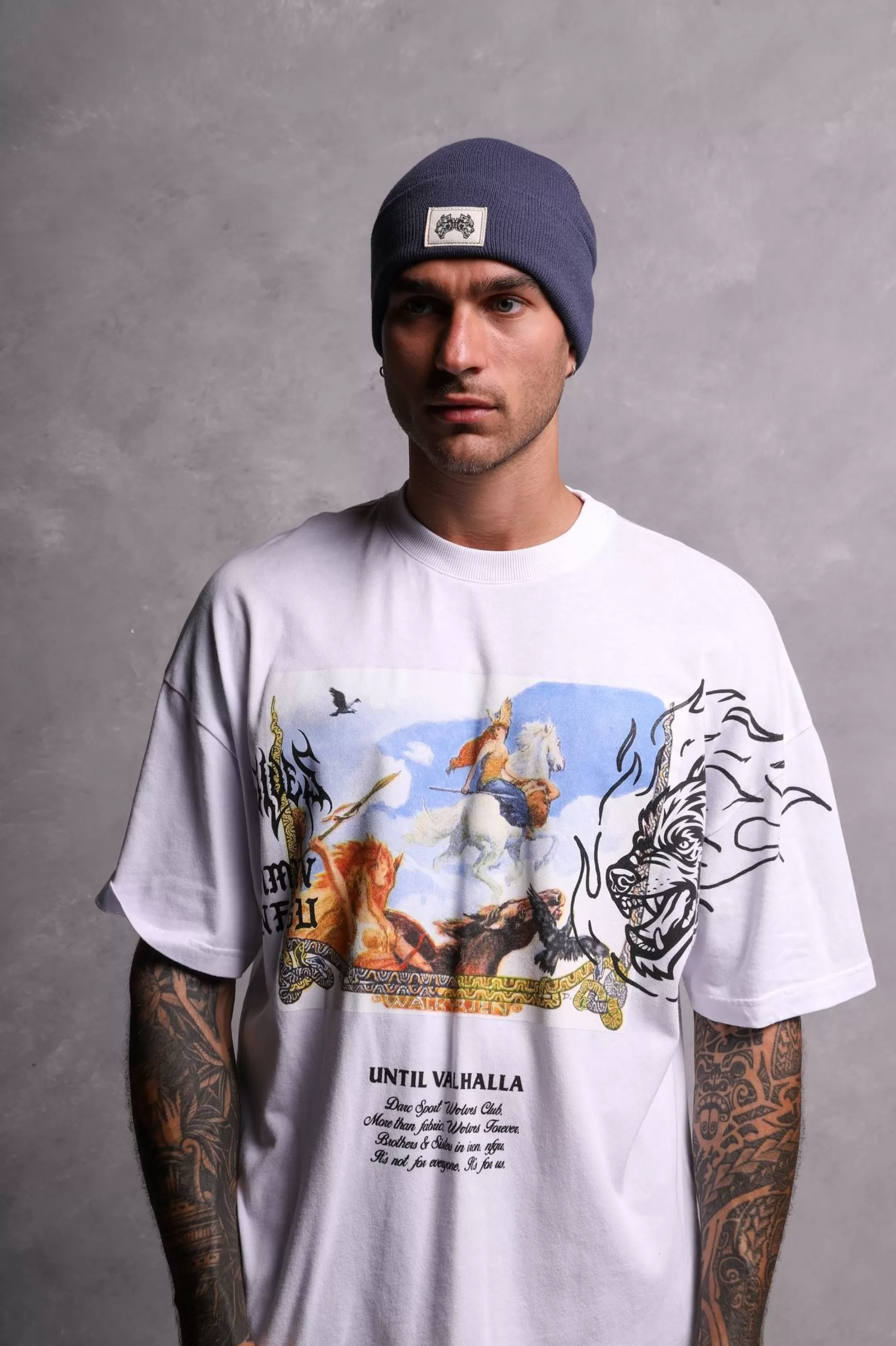 Hot Iykyk Work Hard Patch Beanie In Norse Blue Headwear