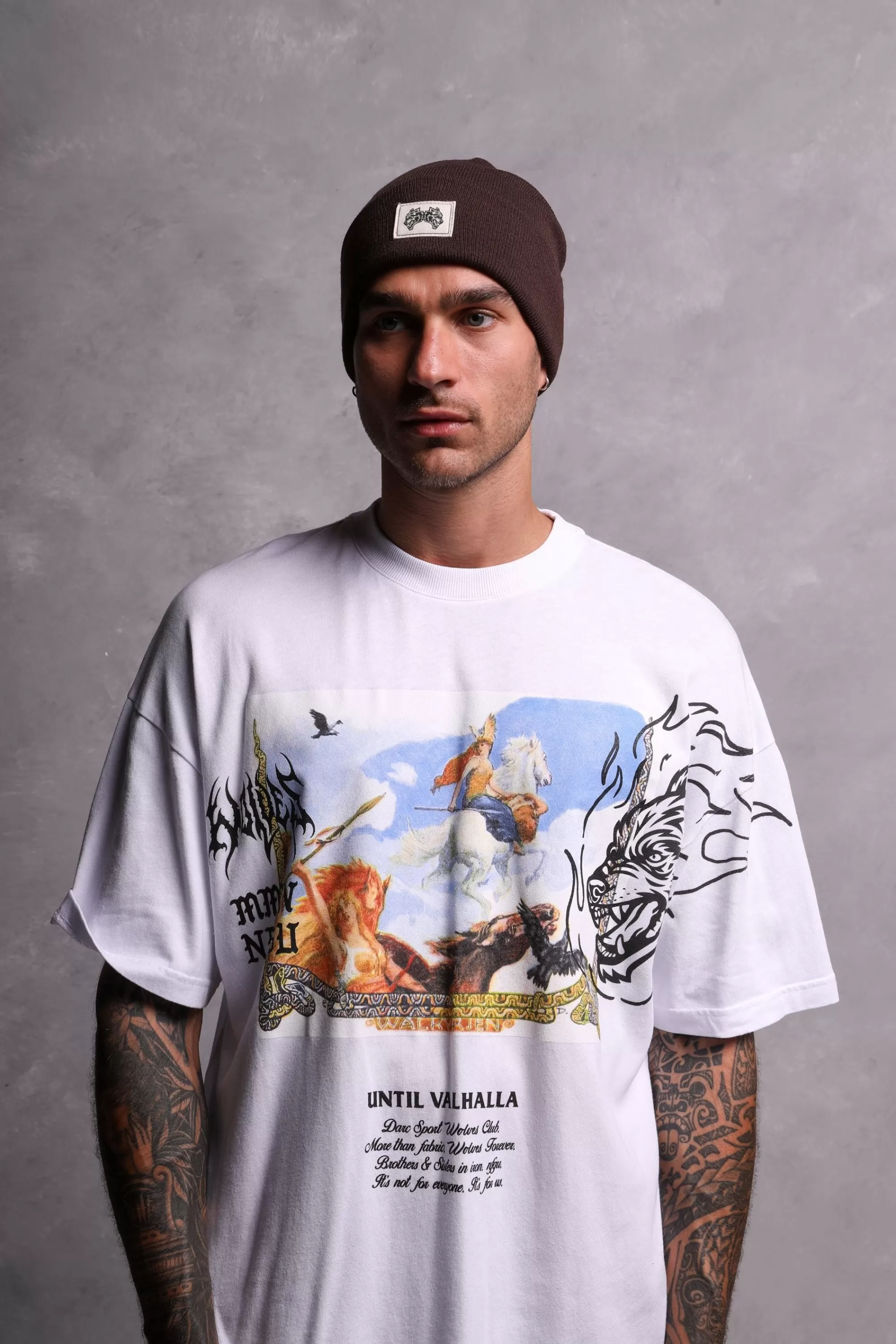Outlet Iykyk Work Hard Patch Beanie In Norse Brown Headwear