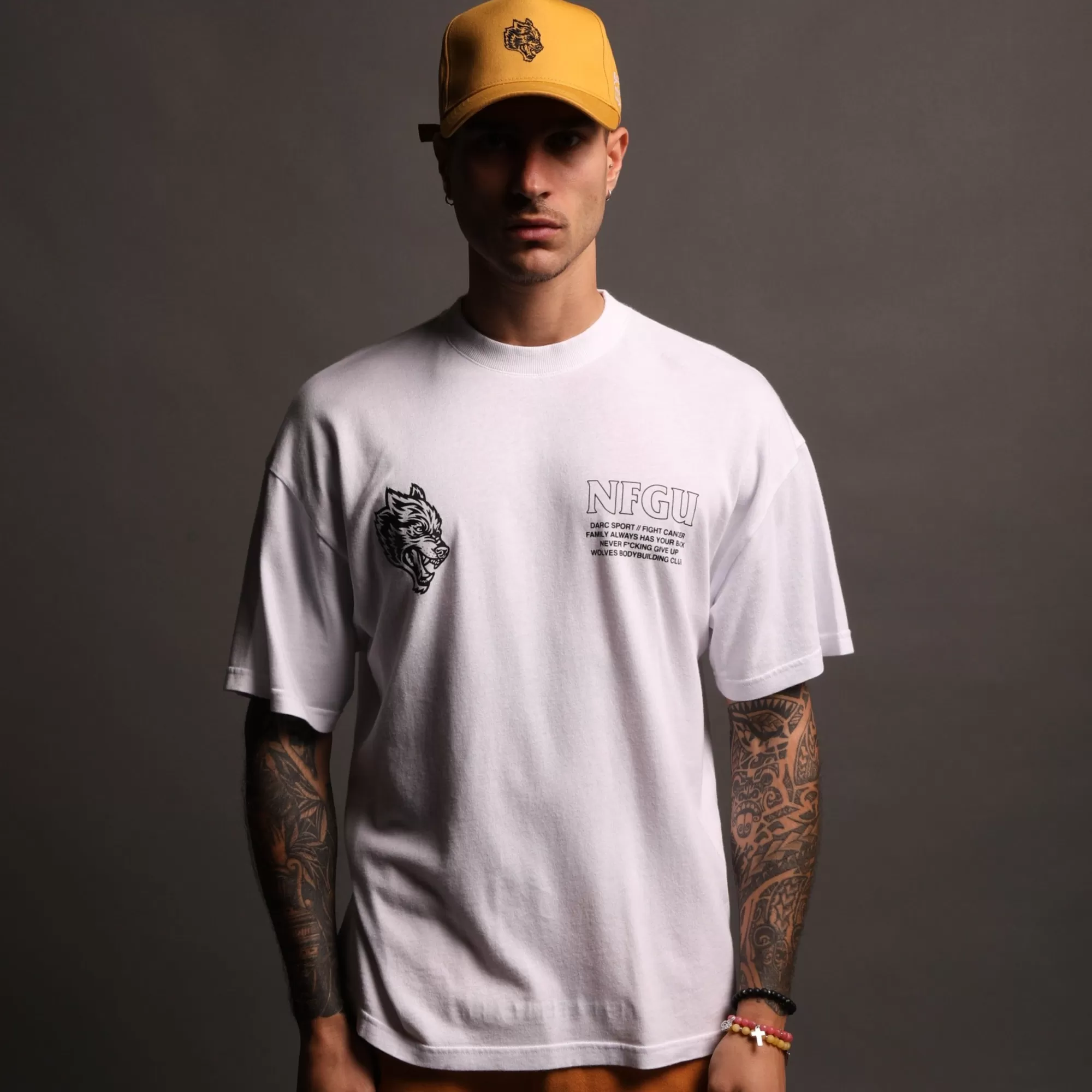 Outlet Keep Fighting "Premium" Oversized Tee In White Men Premium/Oversized Tees