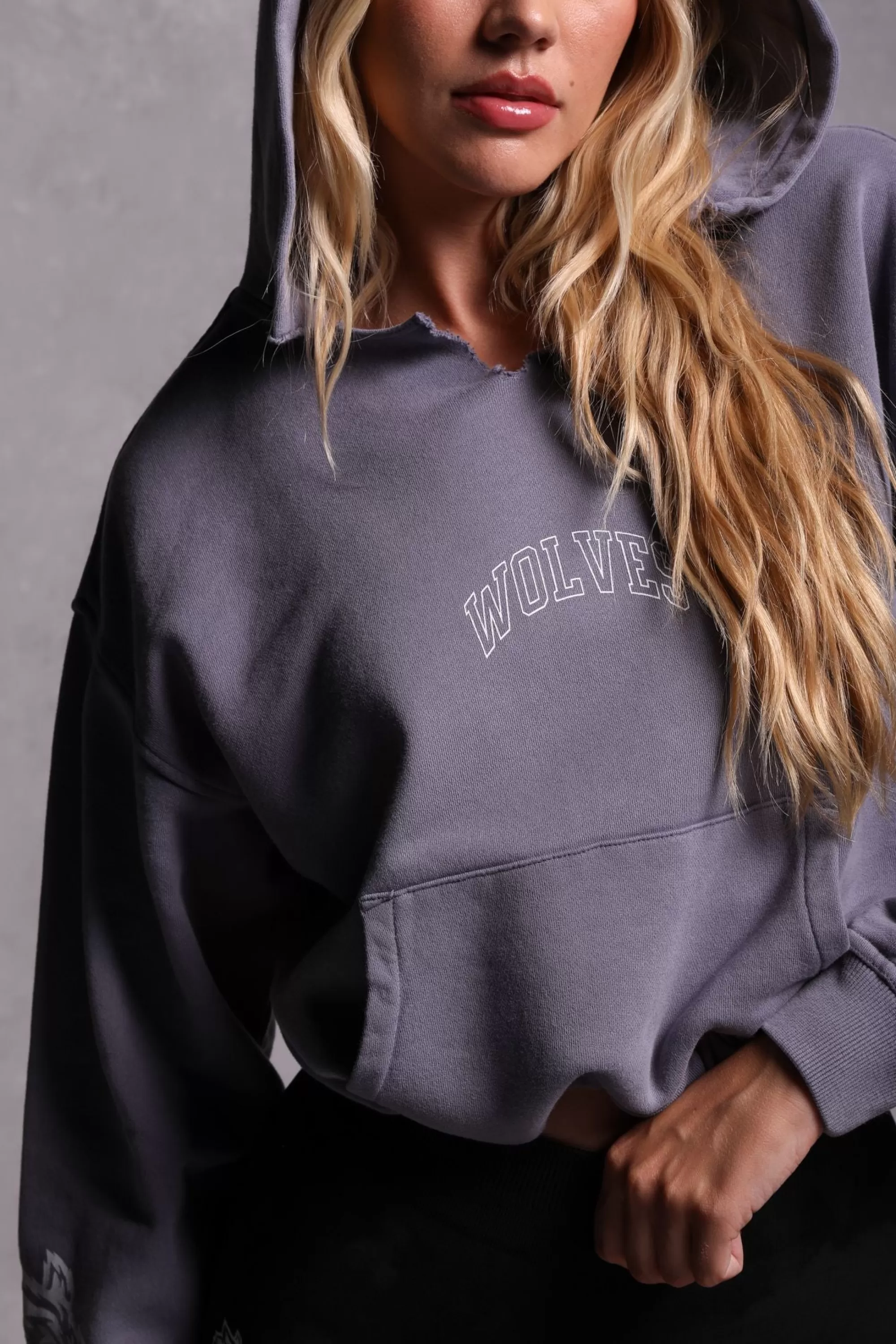 New Loyalty "Vintage Dempsey" (Cropped) Hoodie In Norse Purple Women Tops