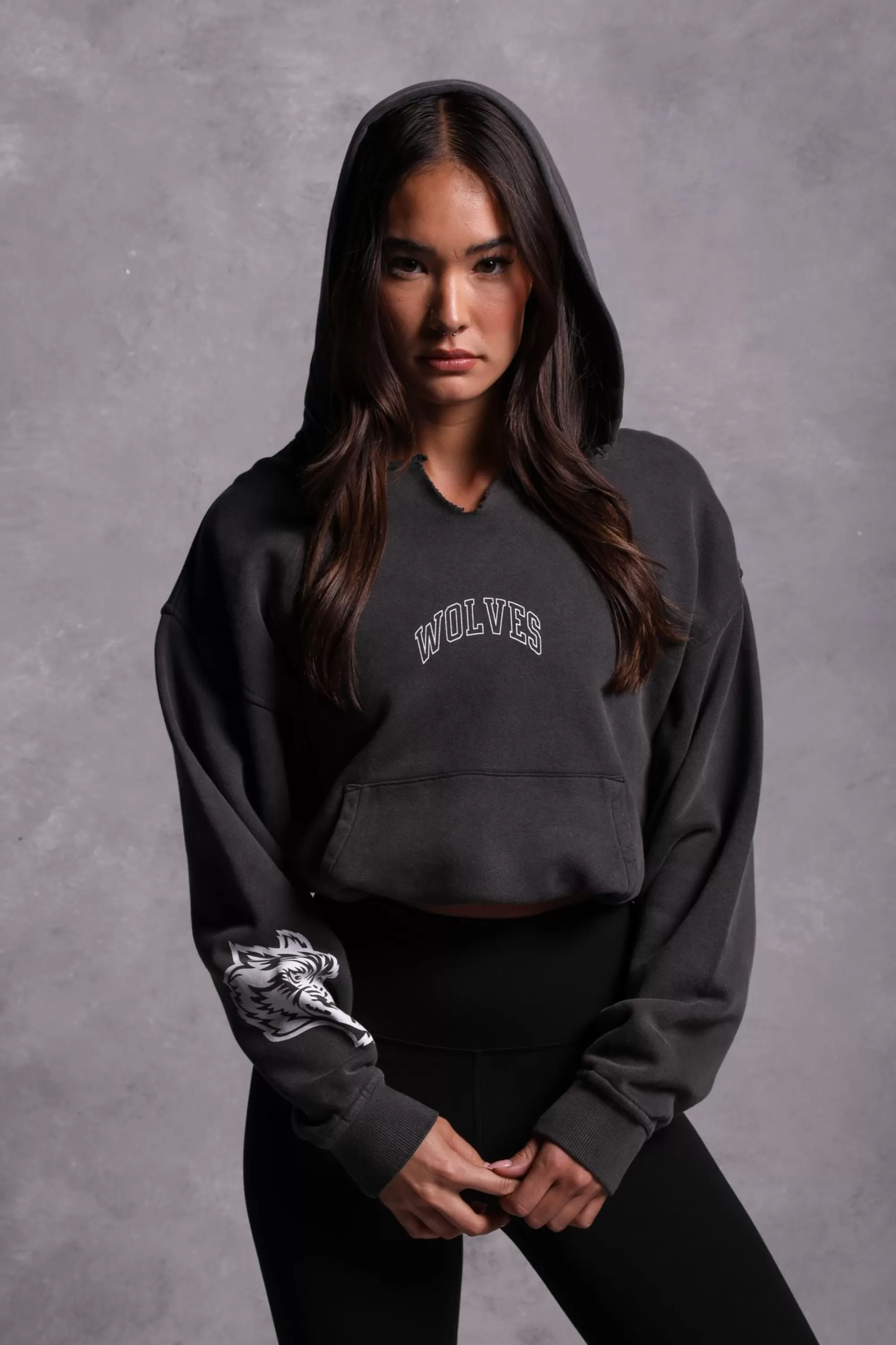 Cheap Loyalty "Vintage Dempsey" (Cropped) Hoodie In Wolf Gray Women Tops