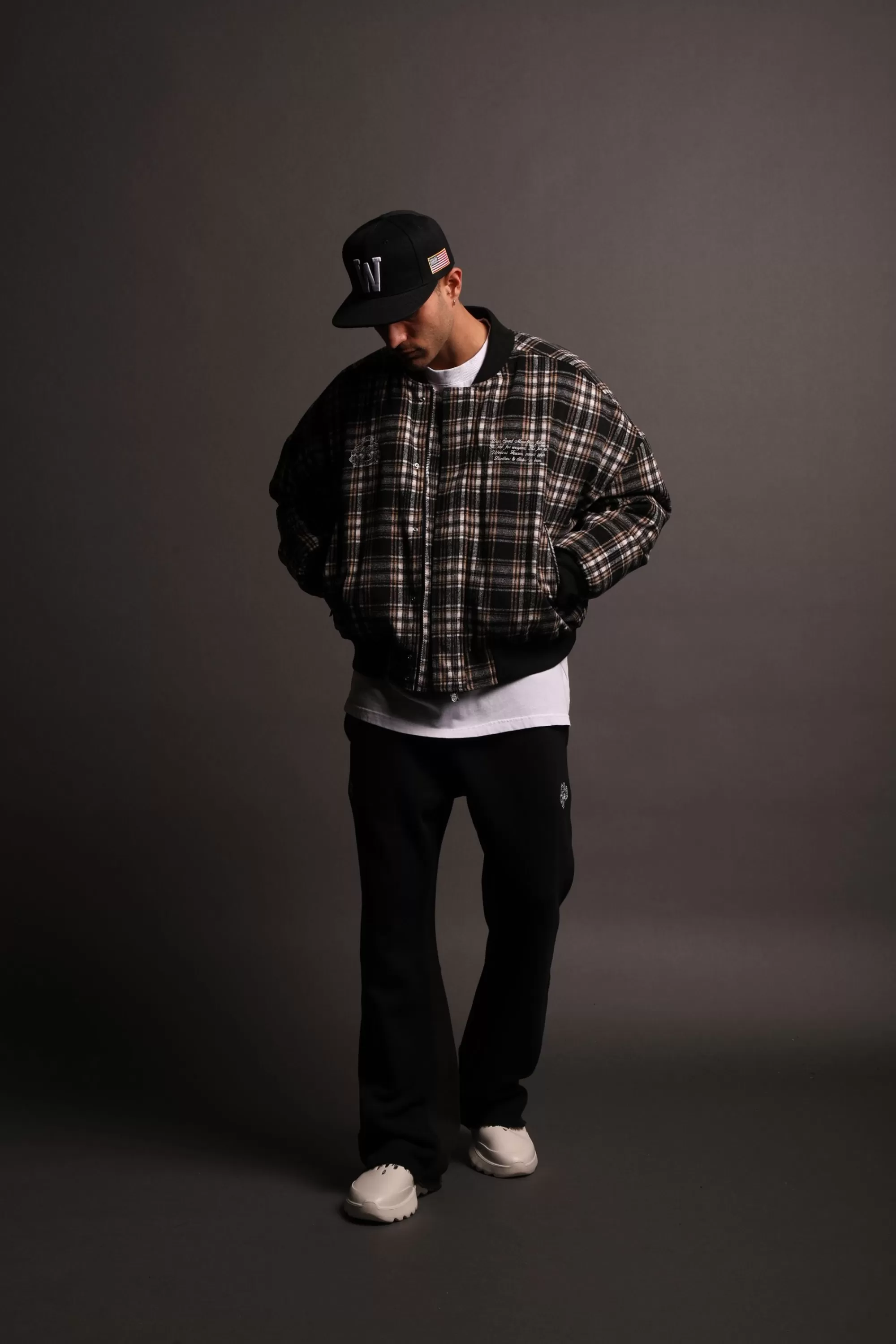 Best Marked Vicious Plaid Bomber Jacket In Black/Brown Plaid Men Jackets/Outerwear
