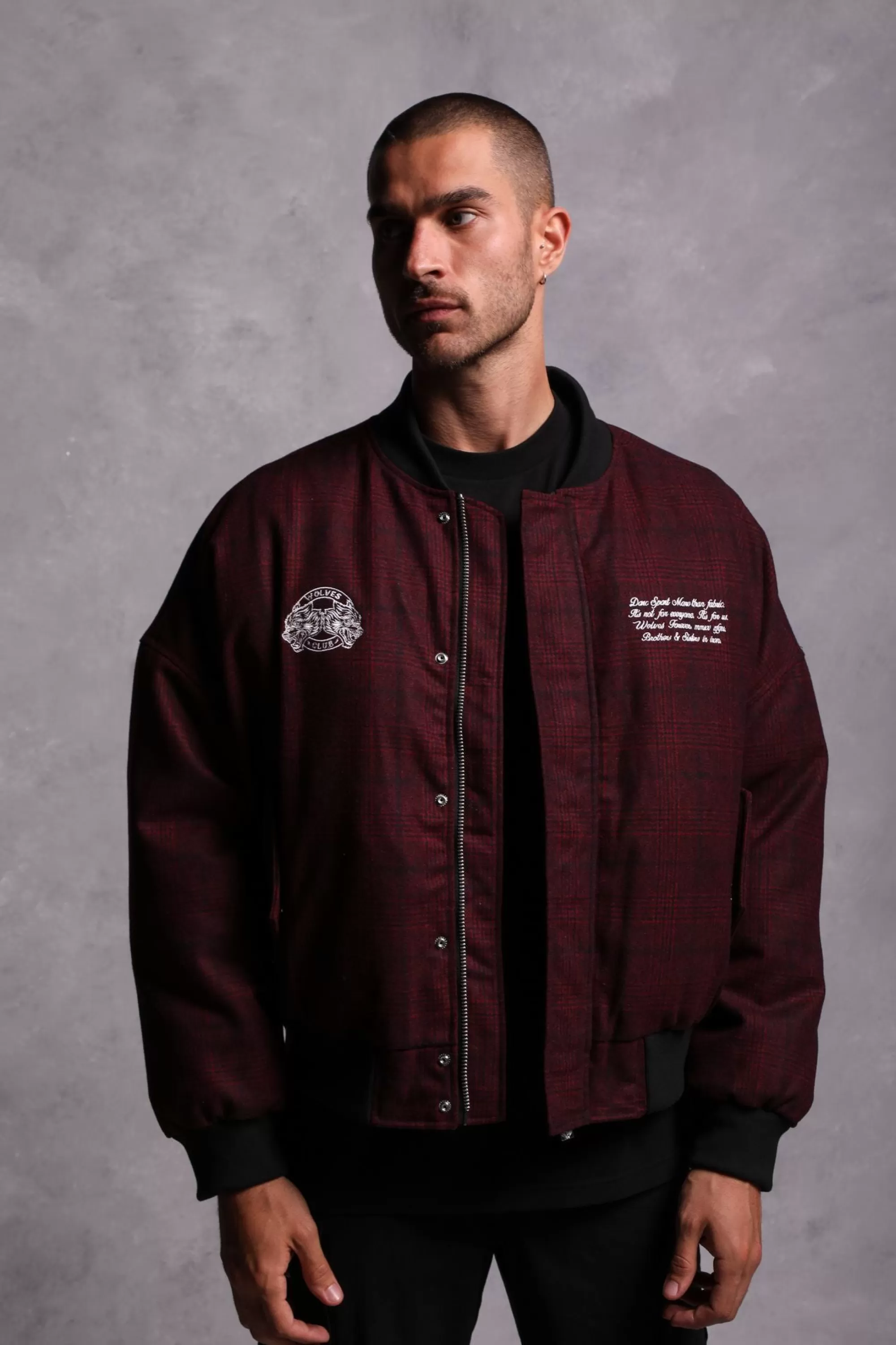 Online Marked Vicious Plaid Bomber Jacket In Red Plaid Men Jackets/Outerwear