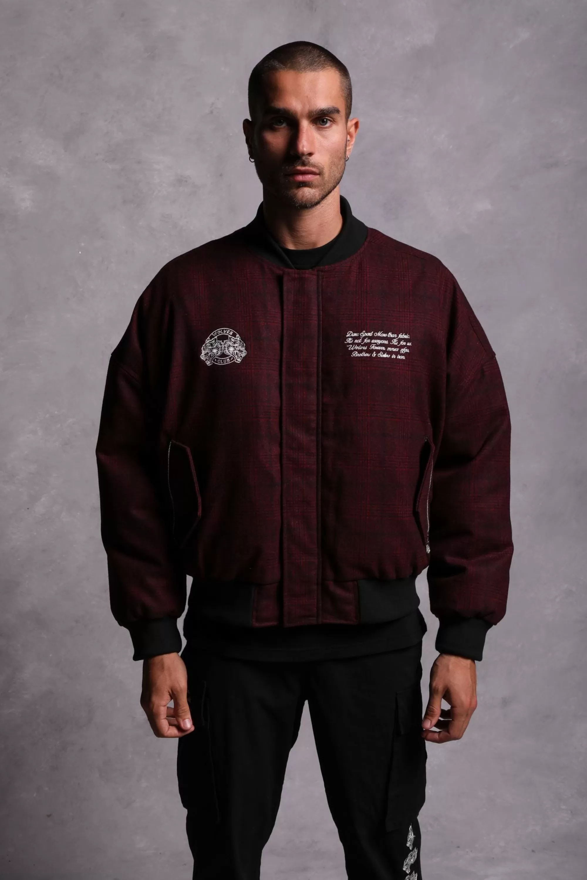 Online Marked Vicious Plaid Bomber Jacket In Red Plaid Men Jackets/Outerwear