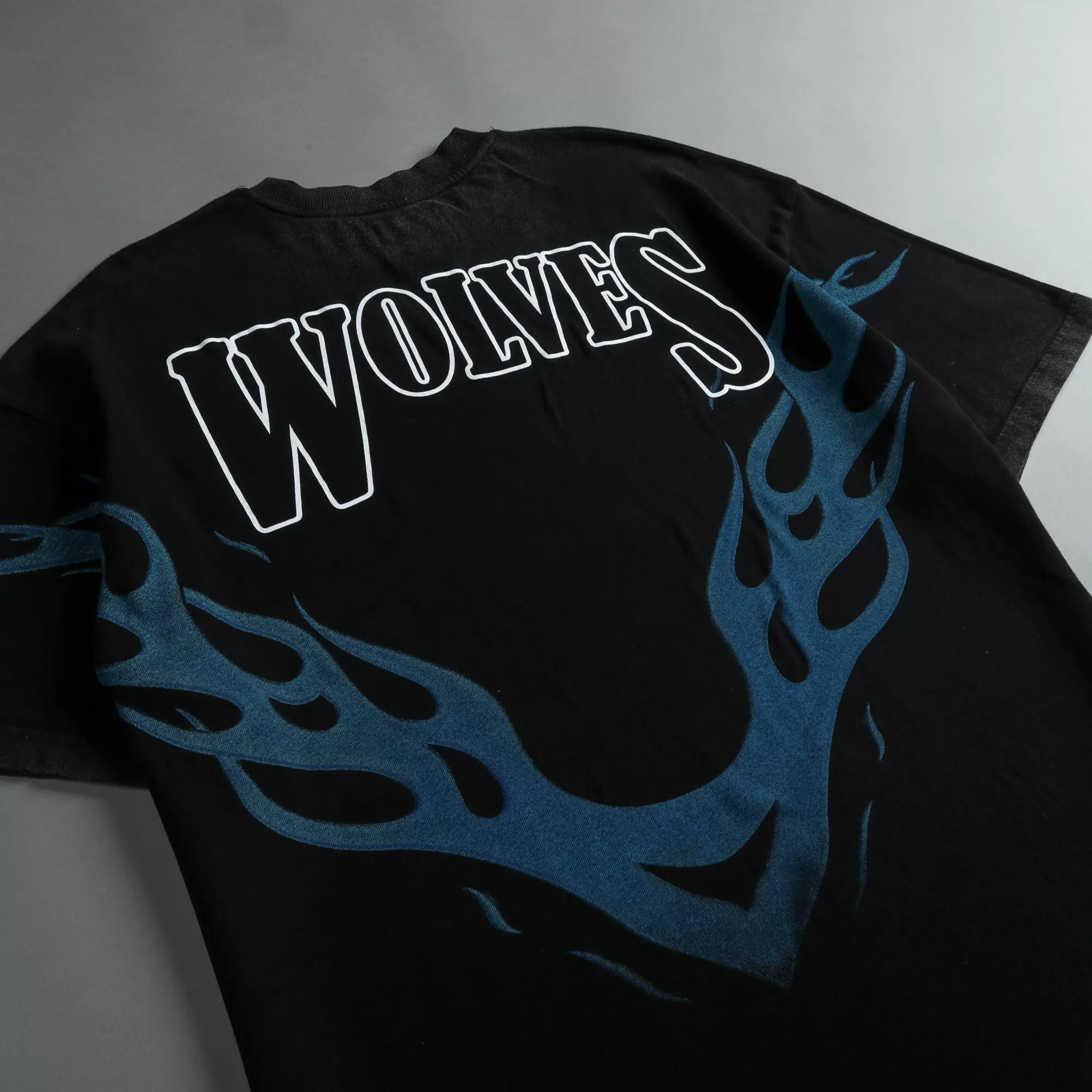Cheap Moth To A Flame "Premium Vintage" Oversized Unisex Tee In Black/Blue Men Premium/Oversized Tees
