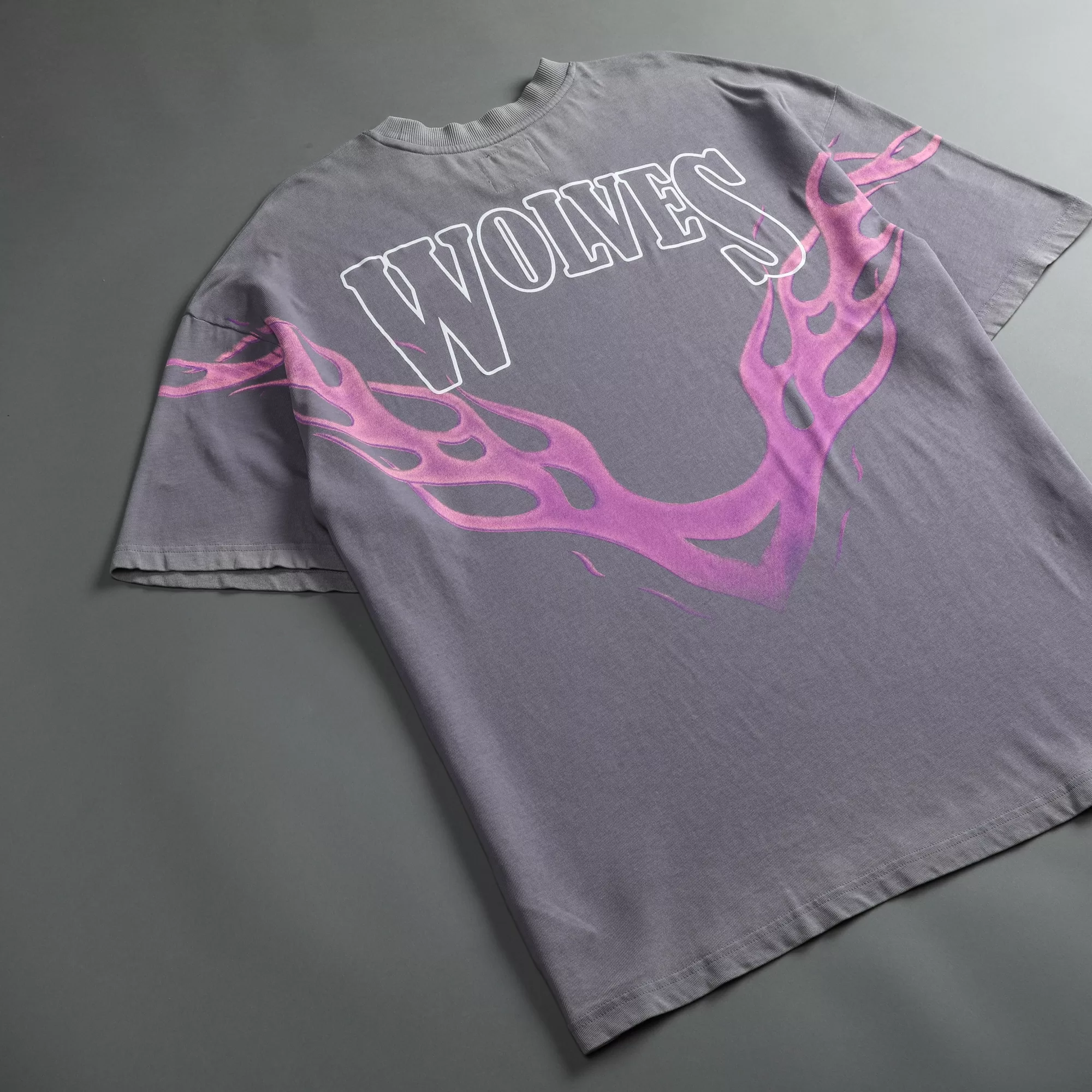 Cheap Moth To A Flame "Premium Vintage" Oversized Unisex Tee In Purple Stone Men Premium/Oversized Tees