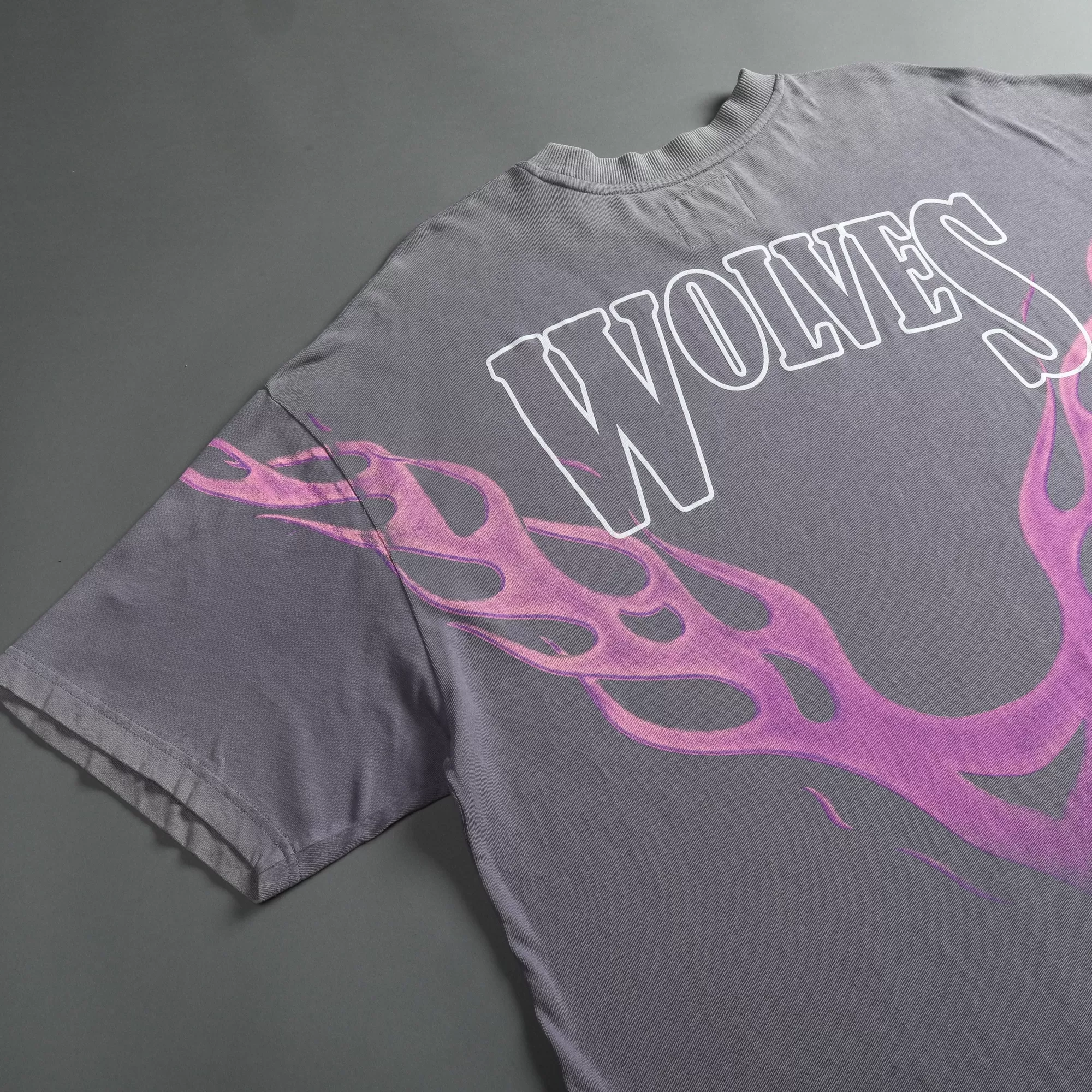 Cheap Moth To A Flame "Premium Vintage" Oversized Unisex Tee In Purple Stone Men Premium/Oversized Tees