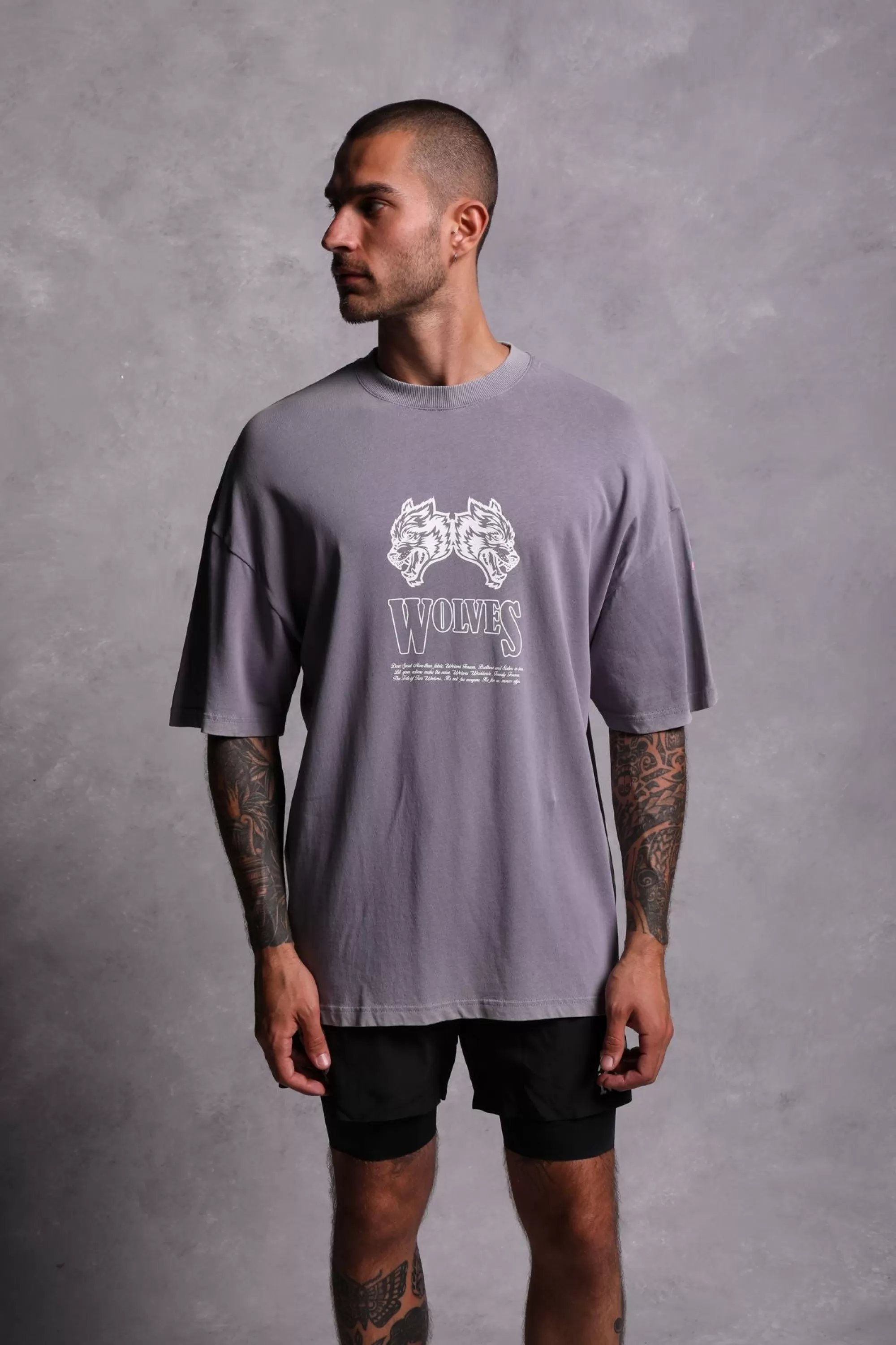 Cheap Moth To A Flame "Premium Vintage" Oversized Unisex Tee In Purple Stone Men Premium/Oversized Tees