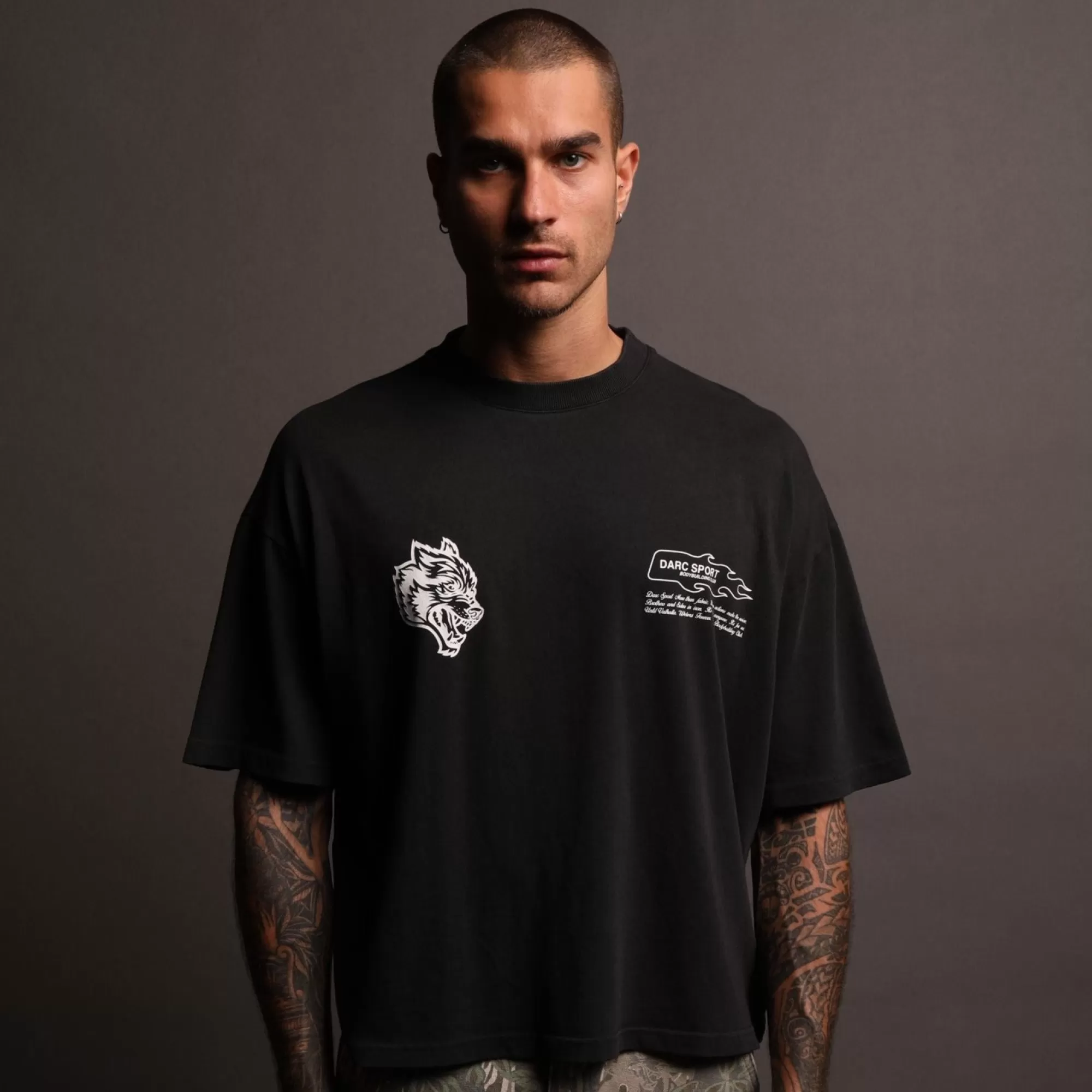 Store Move Fast "Premium" Box Cut Tee In Black Men Premium/Oversized Tees