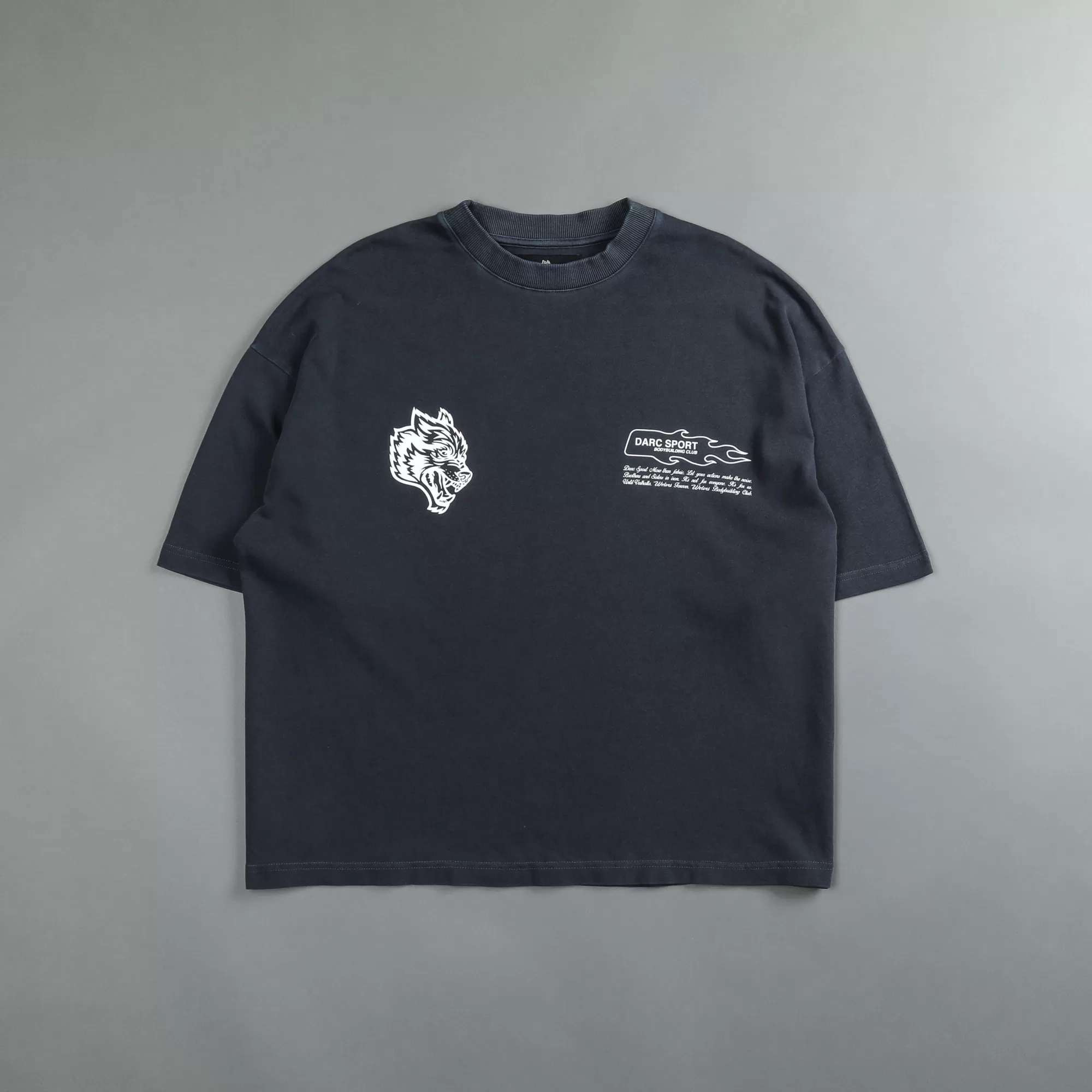 Cheap Move Fast "Premium" Box Cut Tee In Midnight Blue Men Premium/Oversized Tees