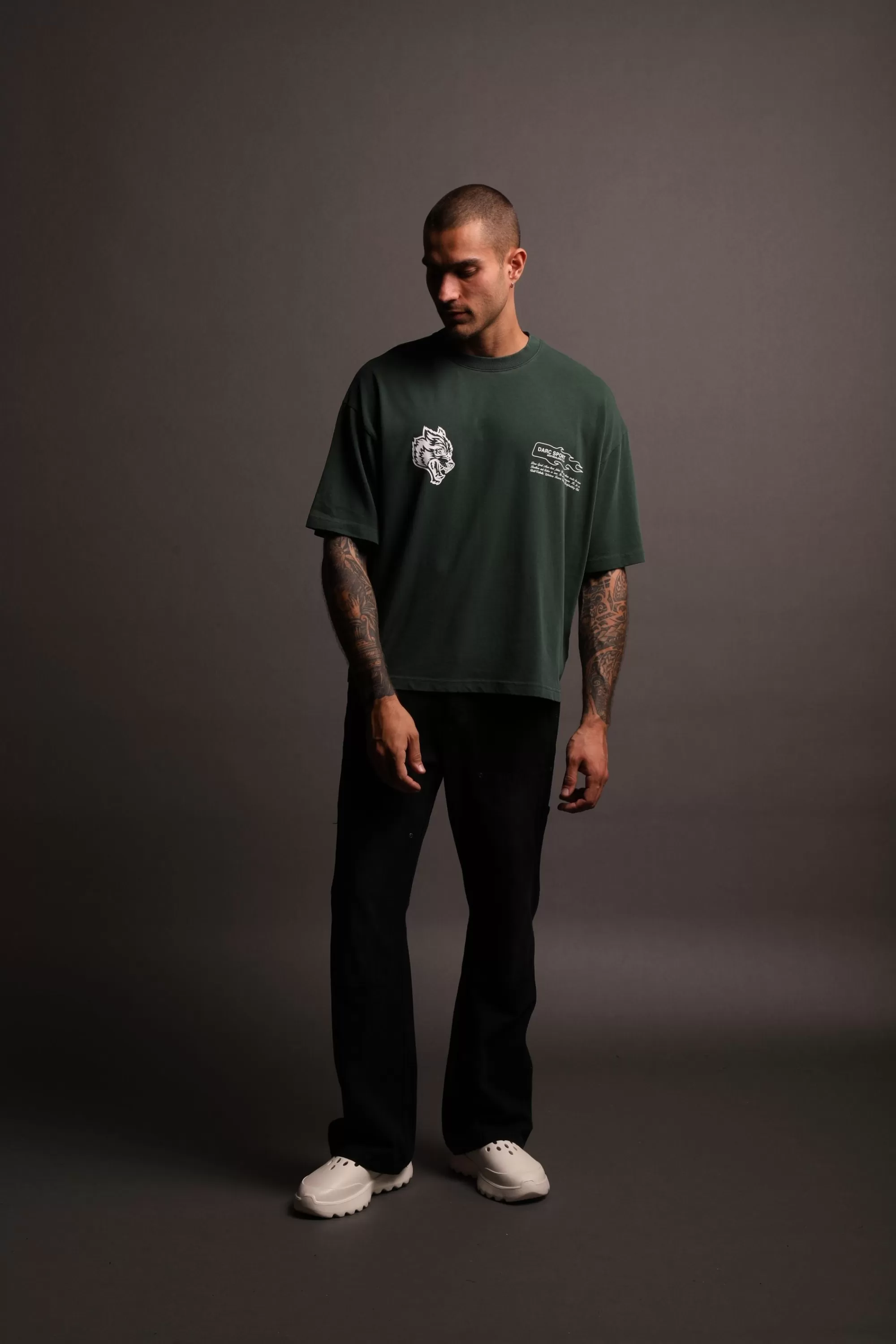 Best Move Fast "Premium" Box Cut Tee In Norse Green Men Premium/Oversized Tees
