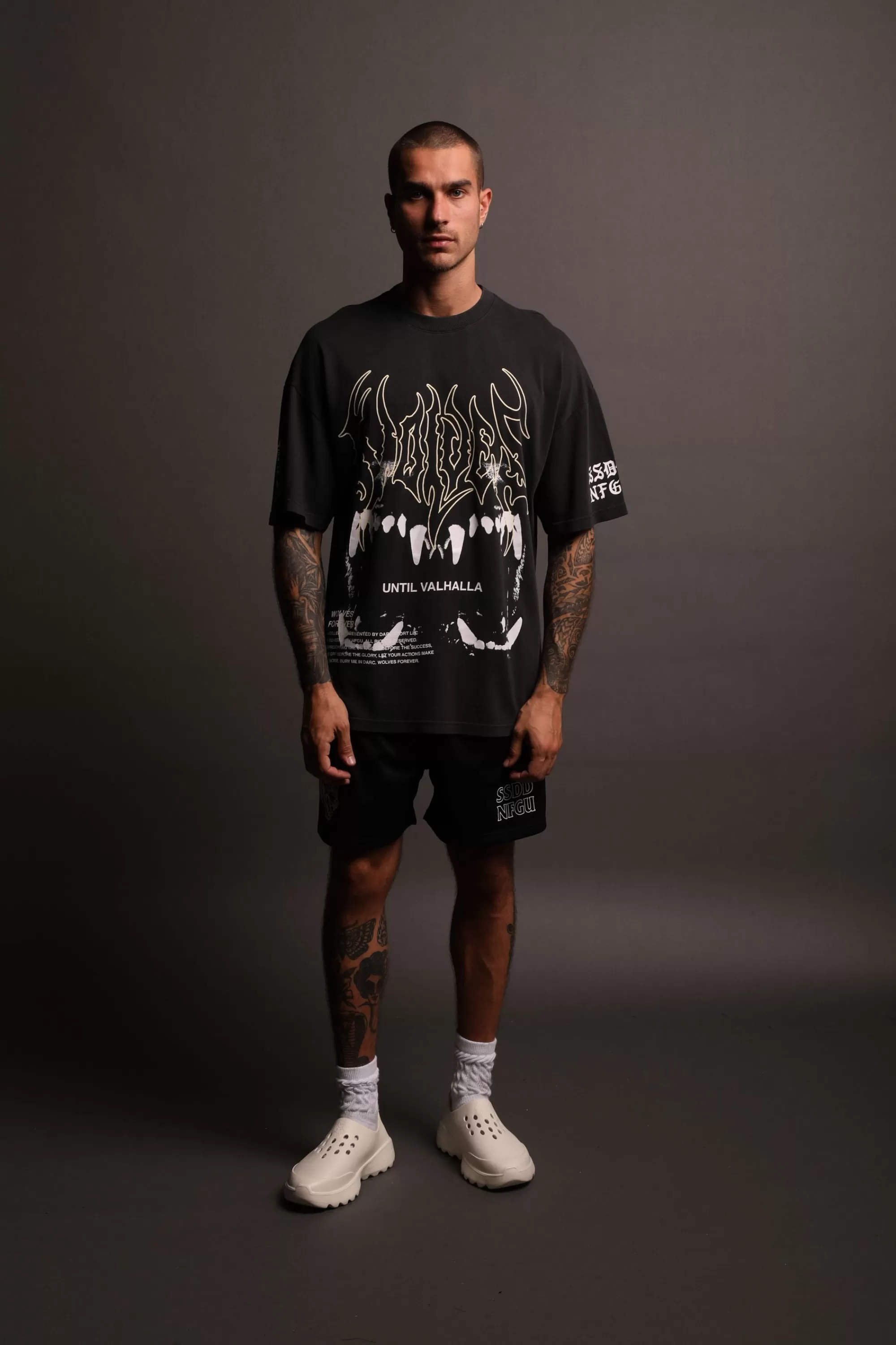 Store Norse Blood Thirsty "Premium Vintage" Oversized Tee In Black Men Premium/Oversized Tees