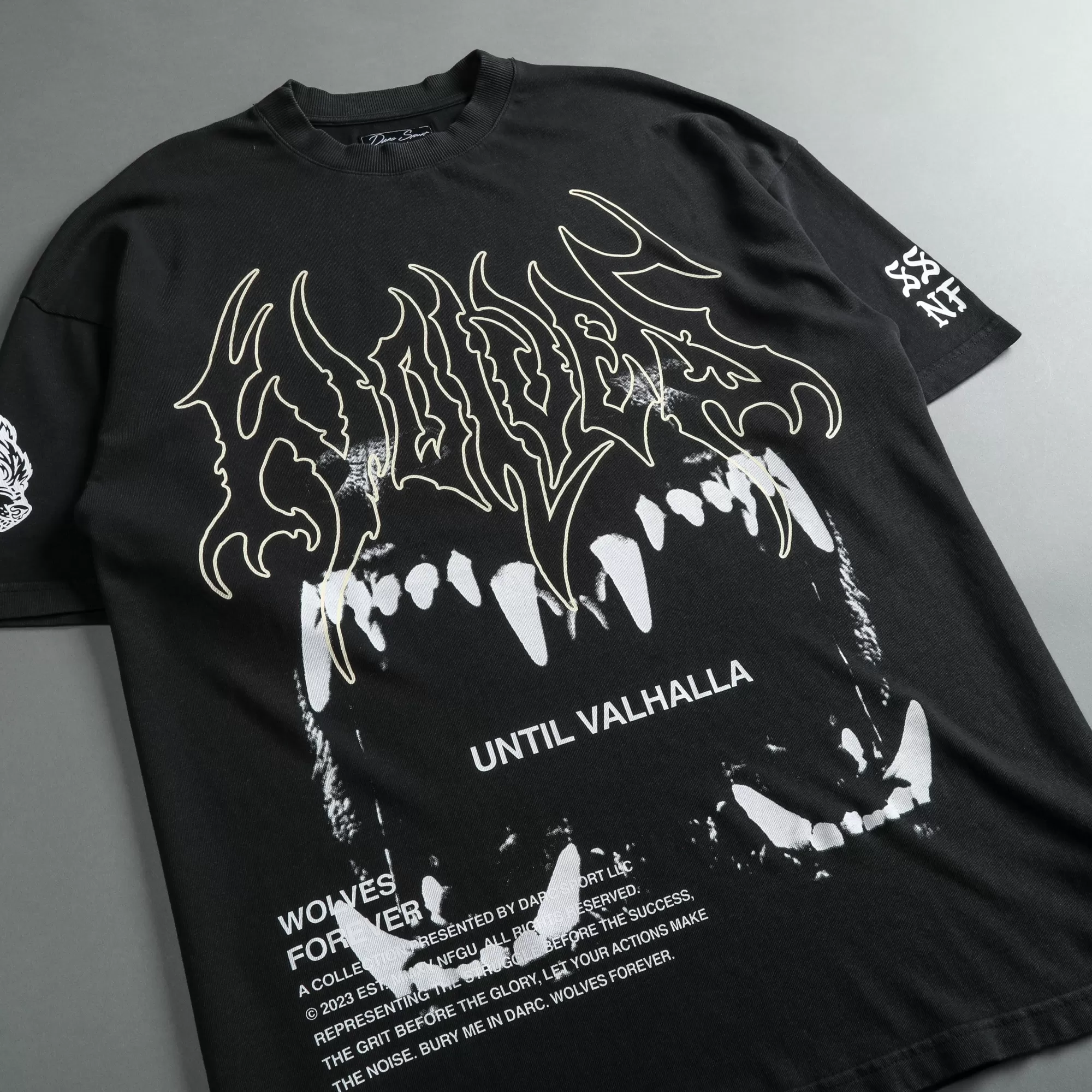 Store Norse Blood Thirsty "Premium Vintage" Oversized Tee In Black Men Premium/Oversized Tees