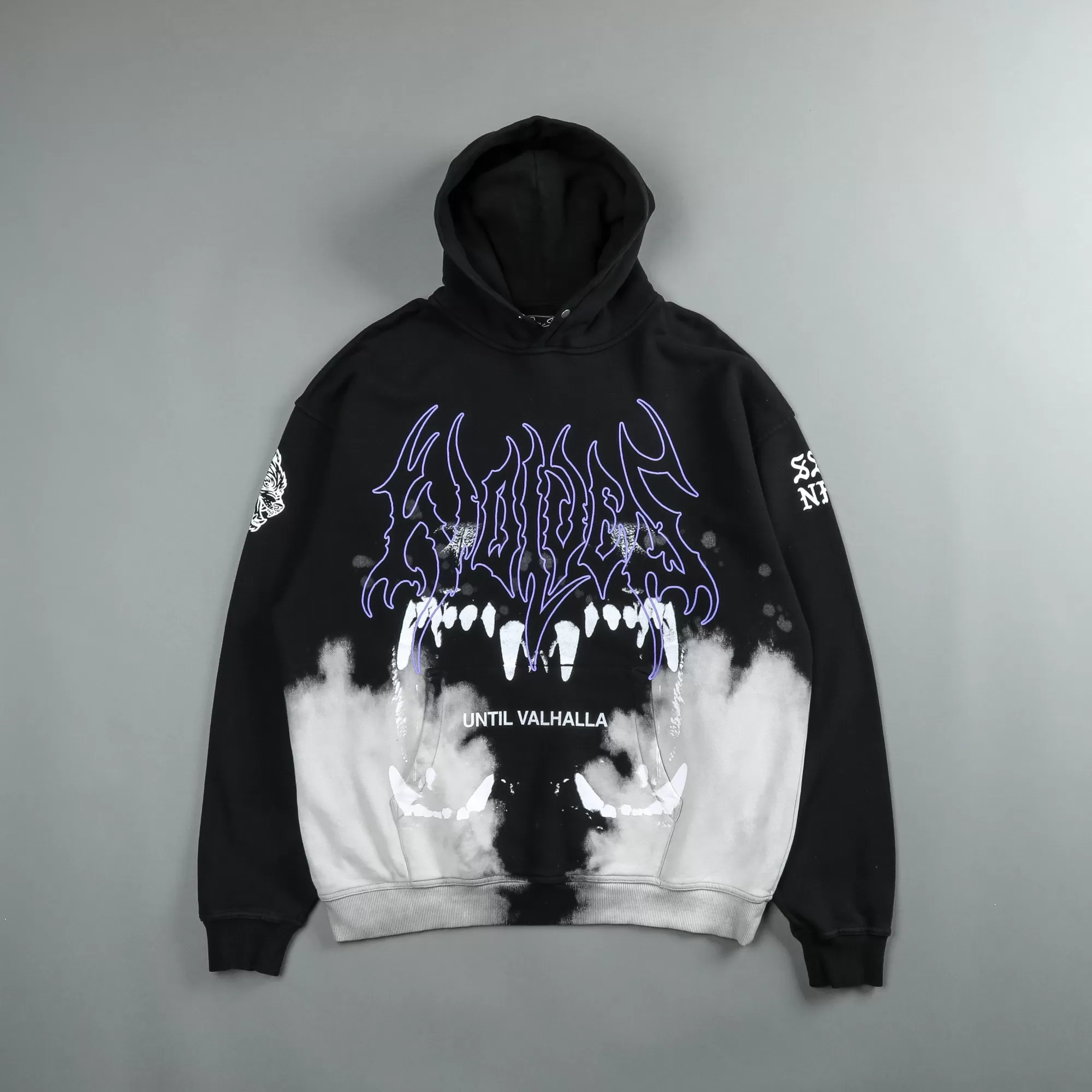 Online Norse Blood Thirsty "Vintage Pierce" Hoodie In Black Beneath Us Acid Wash Men Pierce Hoodies