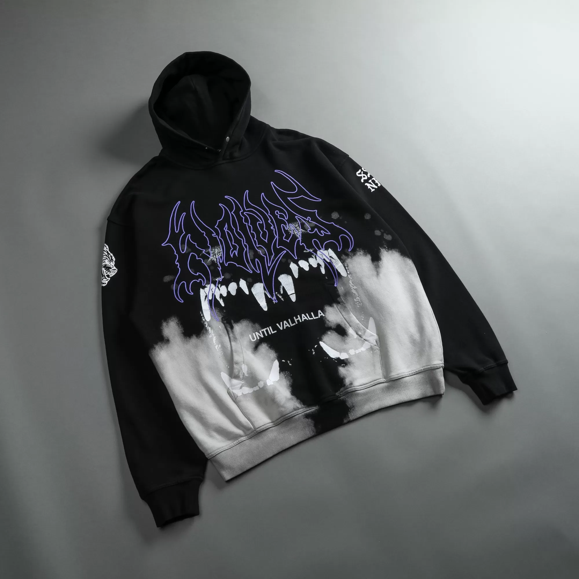 Online Norse Blood Thirsty "Vintage Pierce" Hoodie In Black Beneath Us Acid Wash Men Pierce Hoodies