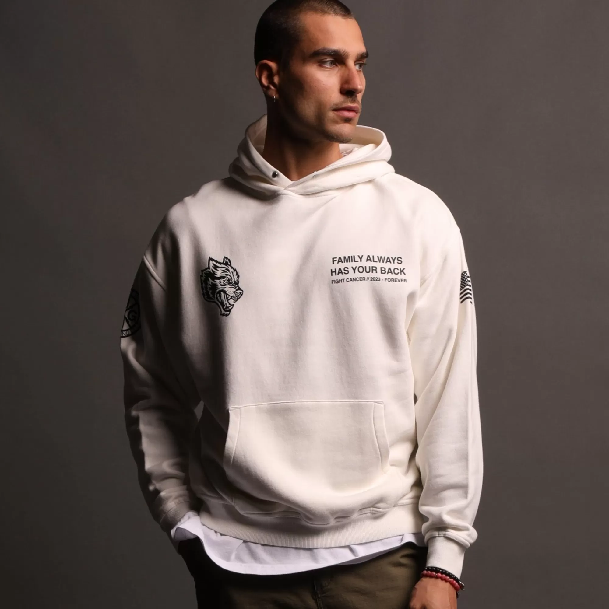 Cheap Pray "Pierce" Hoodie In Cream Men Pierce Hoodies