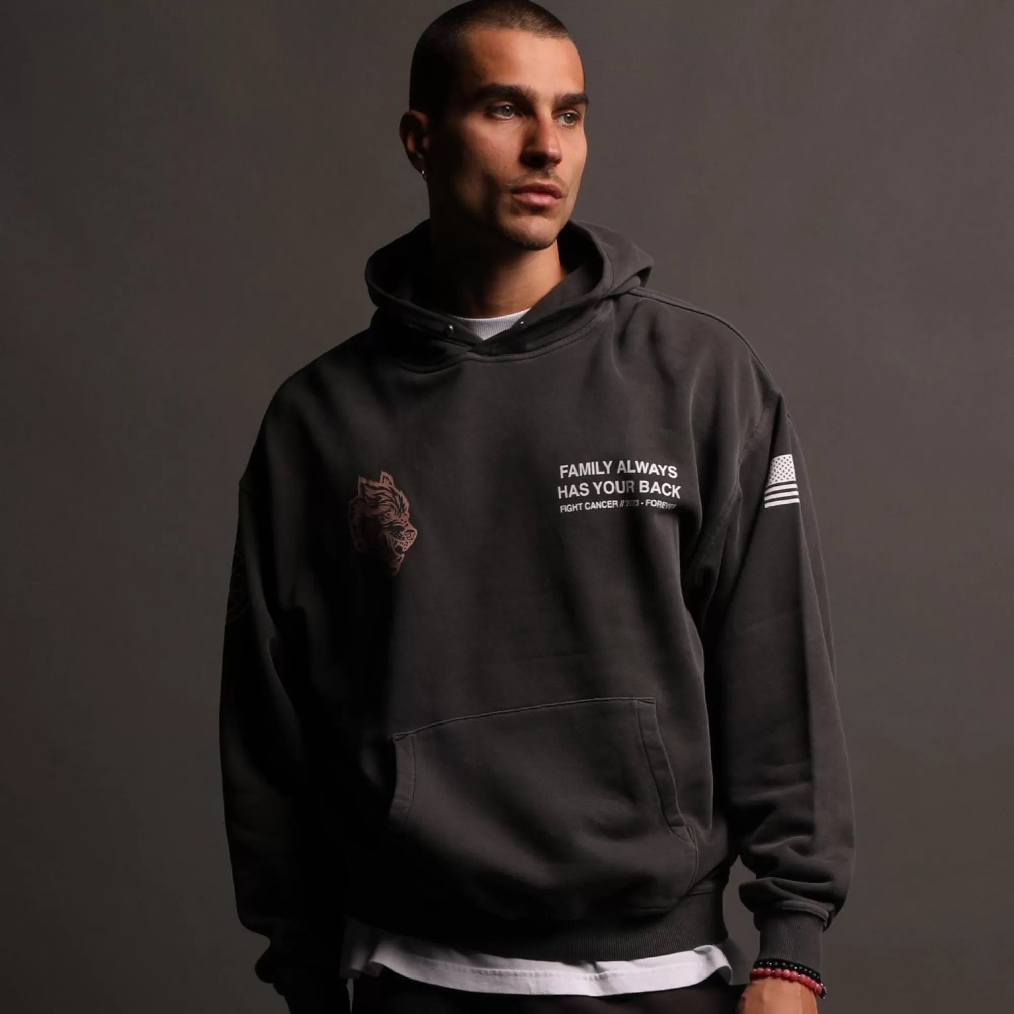 Outlet Pray "Pierce" Hoodie In Wolf Gray Men Pierce Hoodies
